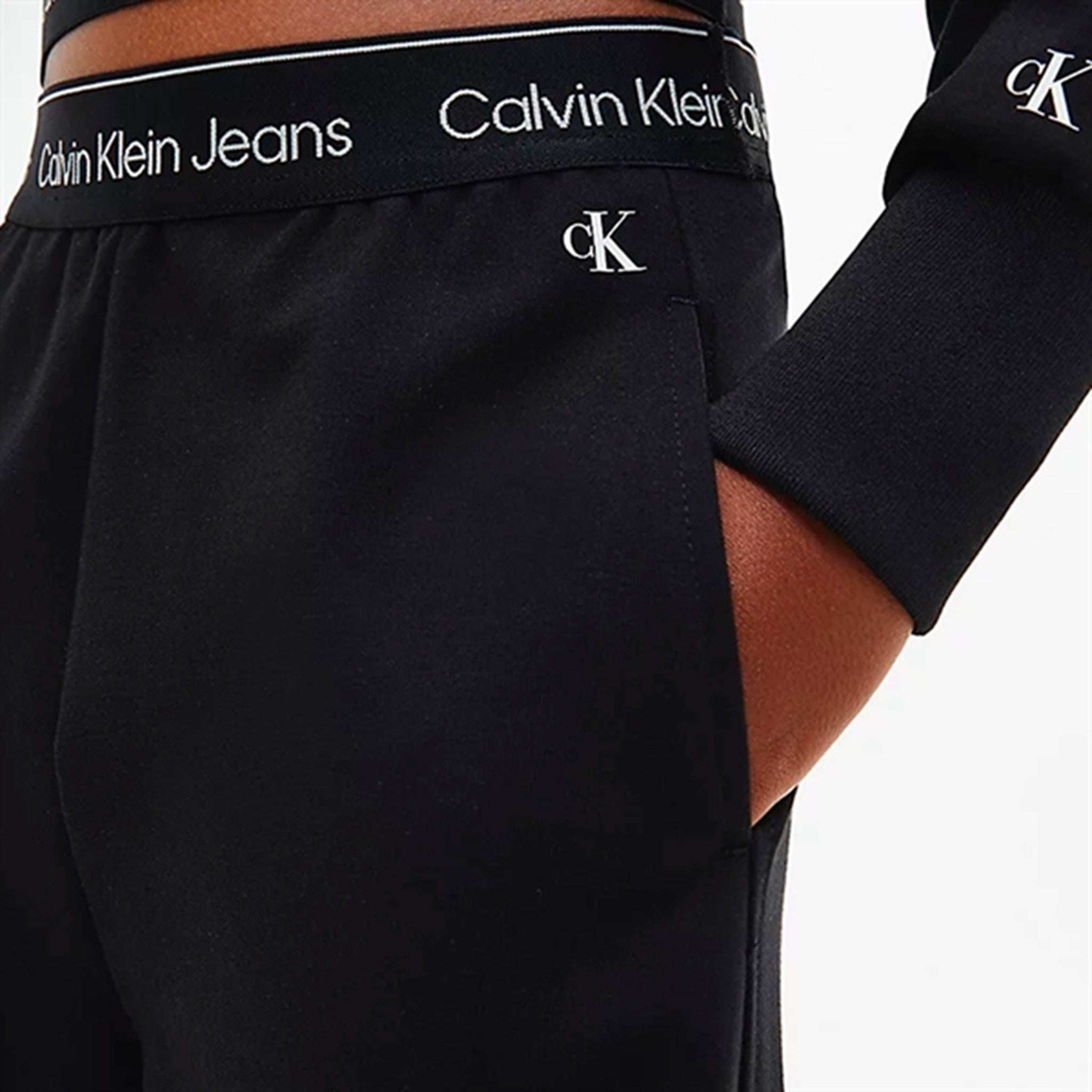 Calvin Klein Logo Tape Punto Strikk Bukser Black 3