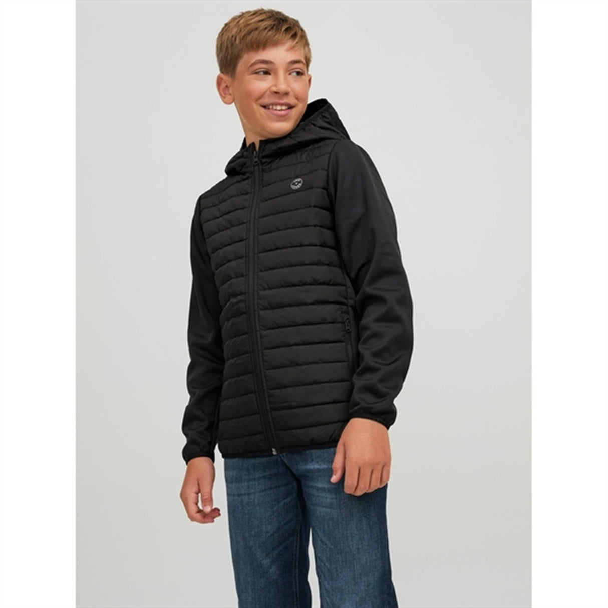 Jack & Jones Junior Black Multi Vattert Overgangsjakke Noos