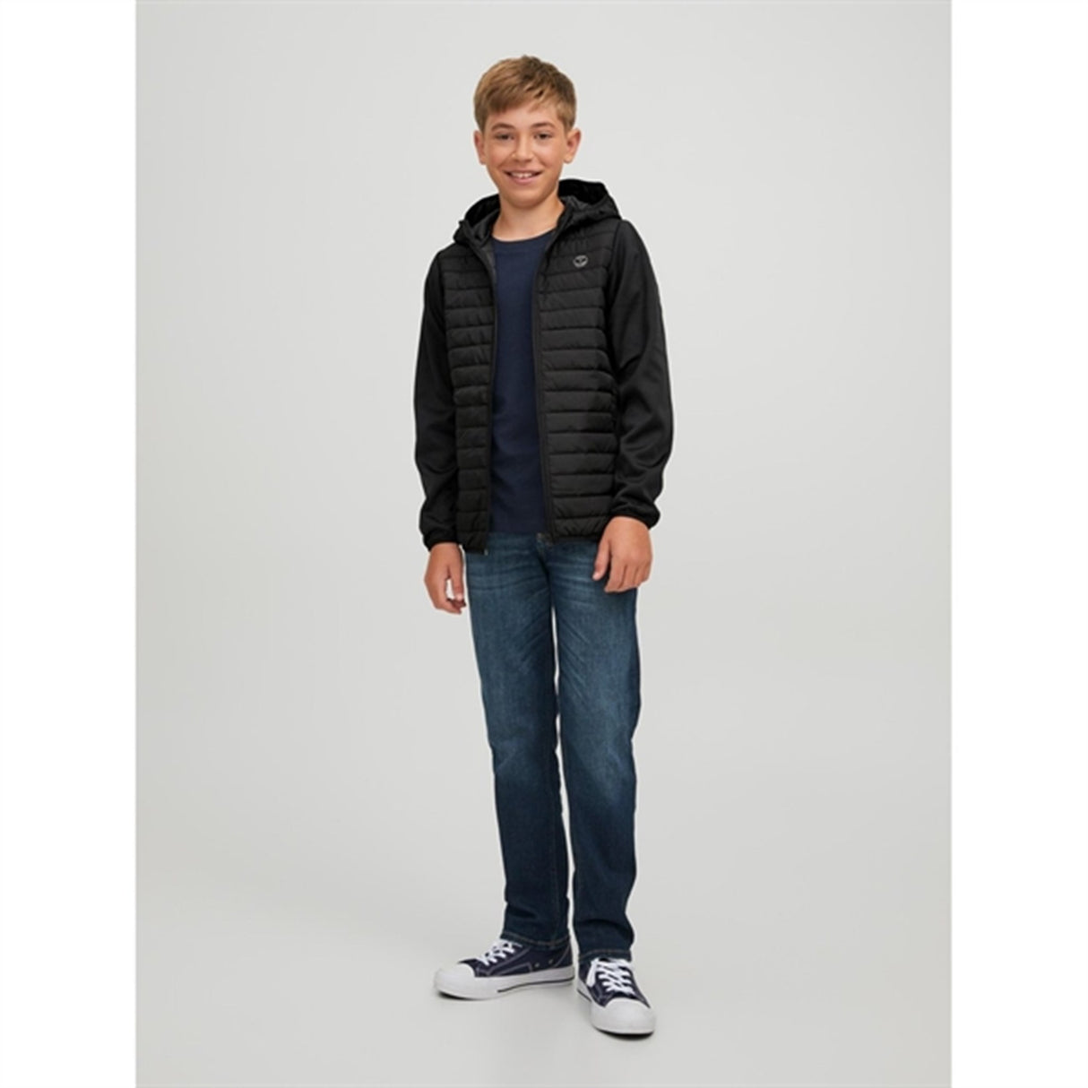 Jack & Jones Junior Black Multi Vattert Overgangsjakke Noos
