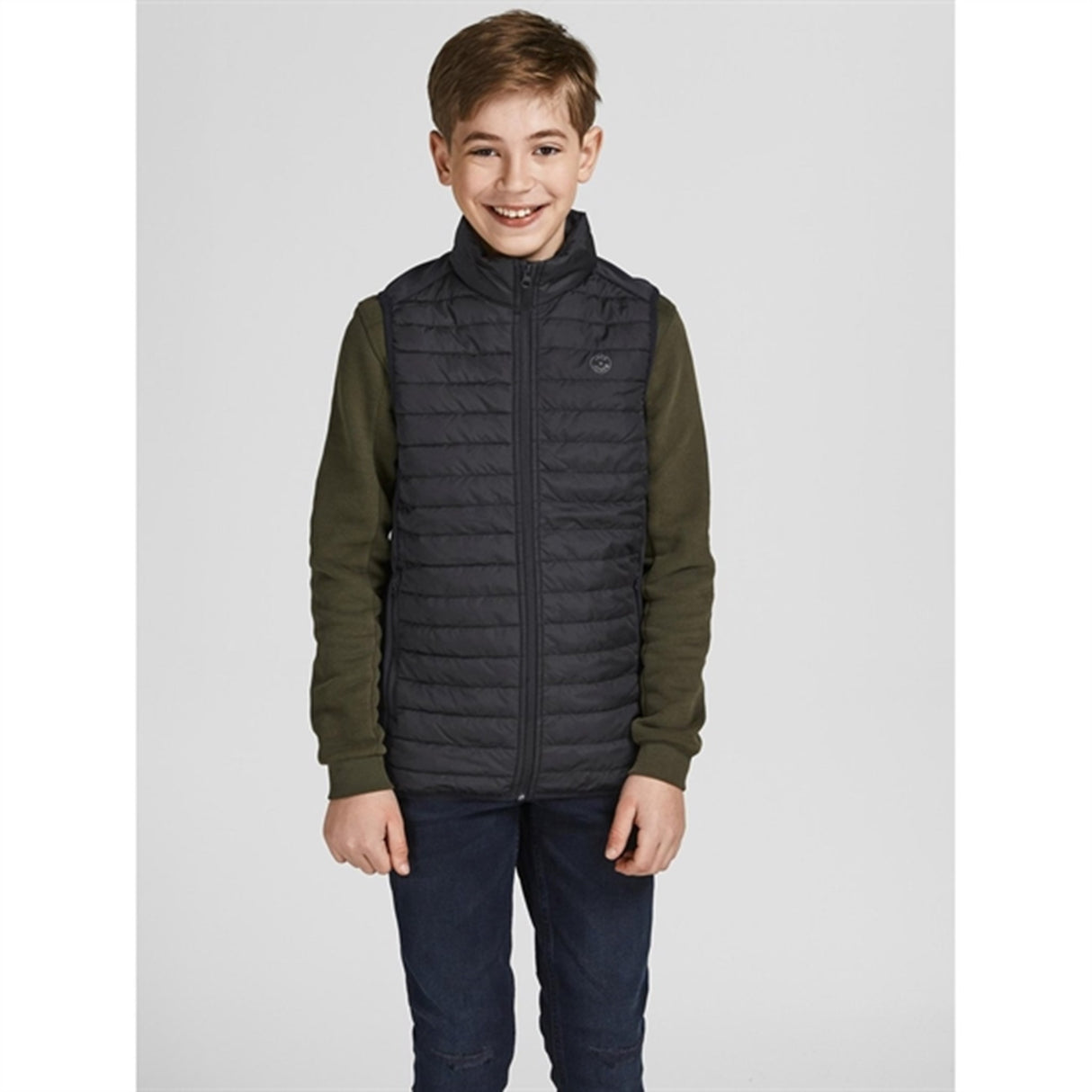 Jack & Jones Junior Black Multi Vattert Vest Noos