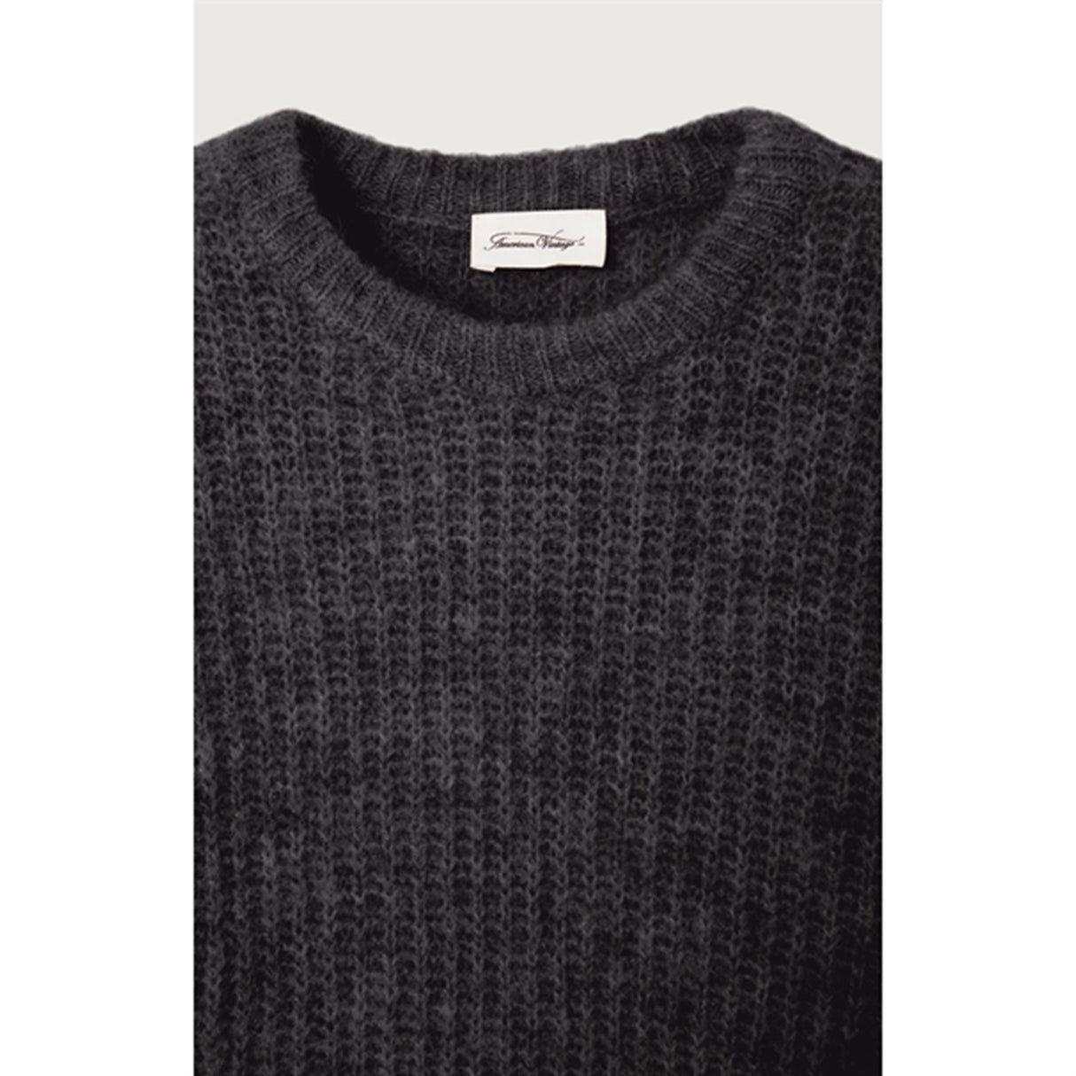 American Vintage Strikk Genser East Charcoal Melange
