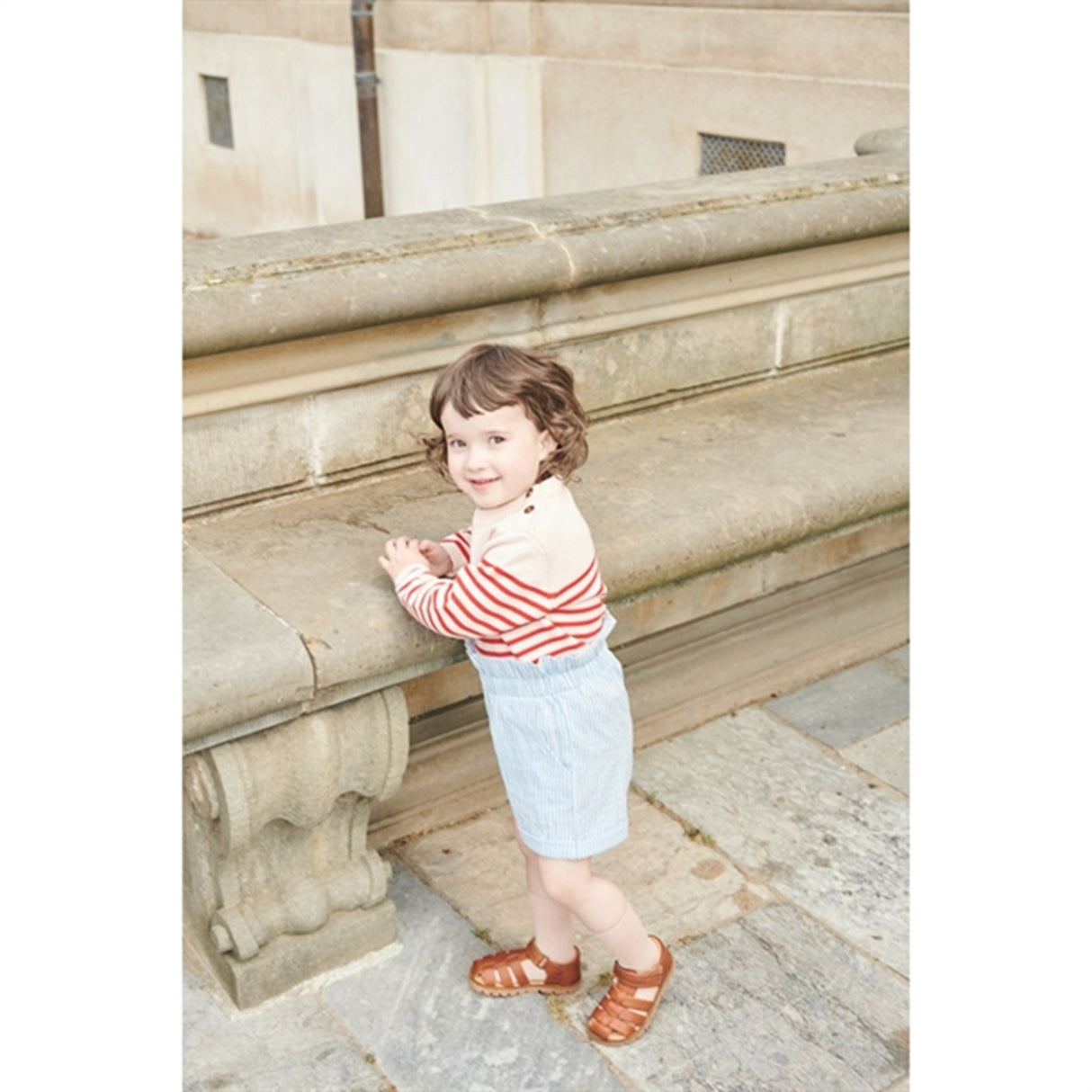 Copenhagen Colors Dusty Rose/Red Comb. Strikk Sailor Stripe Sweater