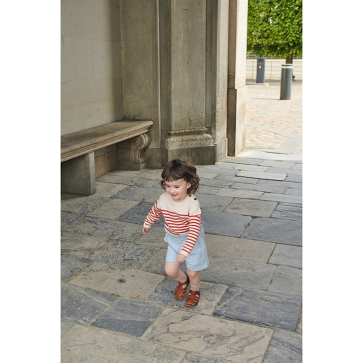 Copenhagen Colors Dusty Rose/Red Comb. Strikk Sailor Stripe Sweater