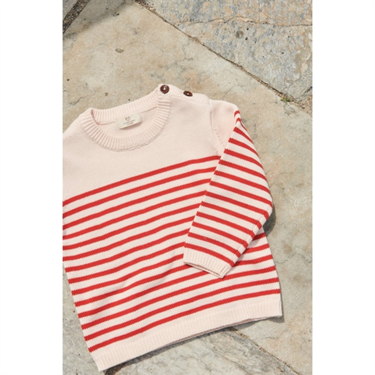 Copenhagen Colors Dusty Rose/Red Comb. Strikk Sailor Stripe Sweater