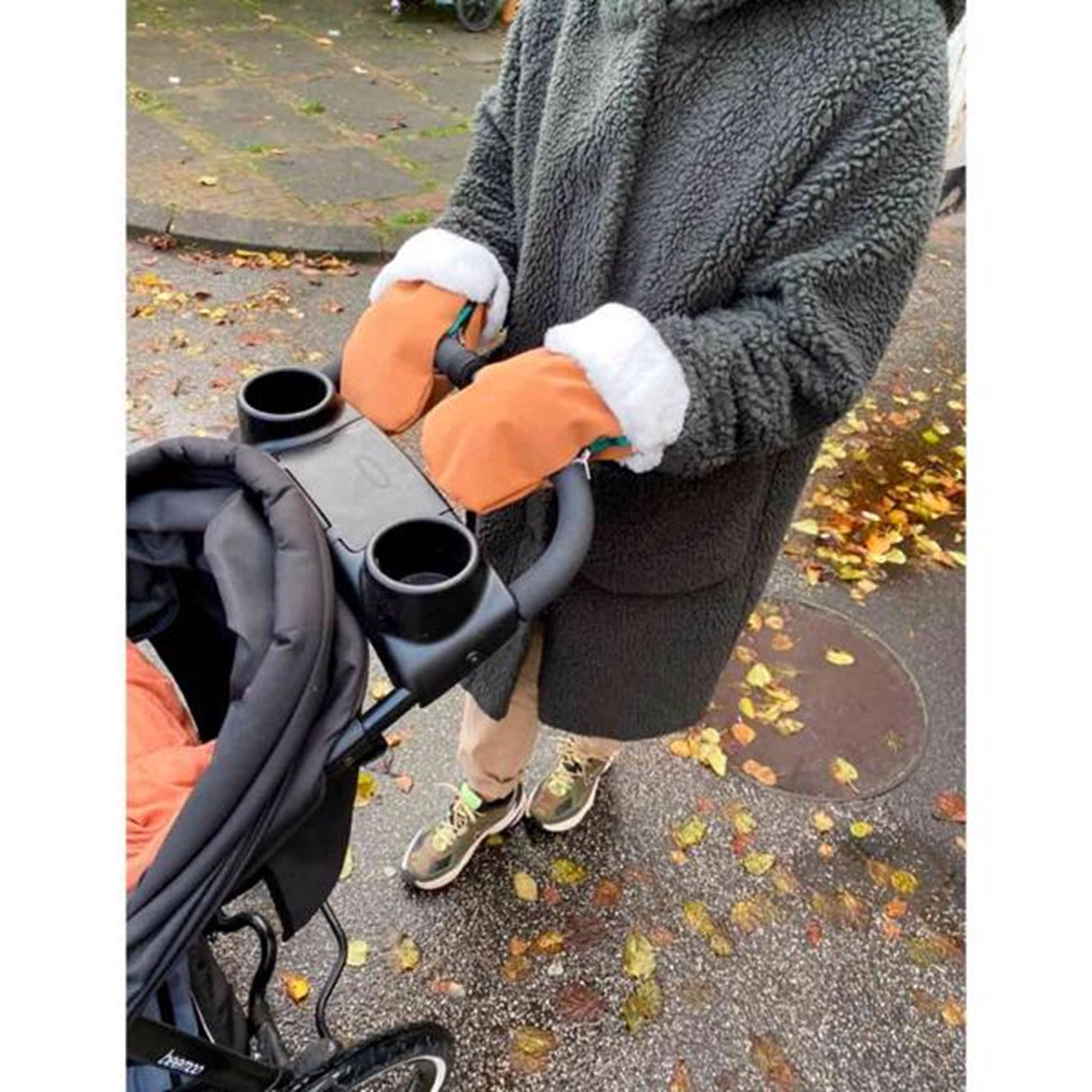 KongWalther Østerbro Barnevogn Hanske Faux Brun Bark