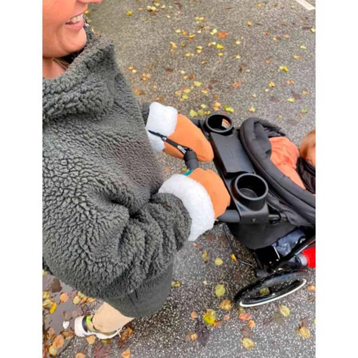 KongWalther Østerbro Barnevogn Hanske Faux Brun Bark