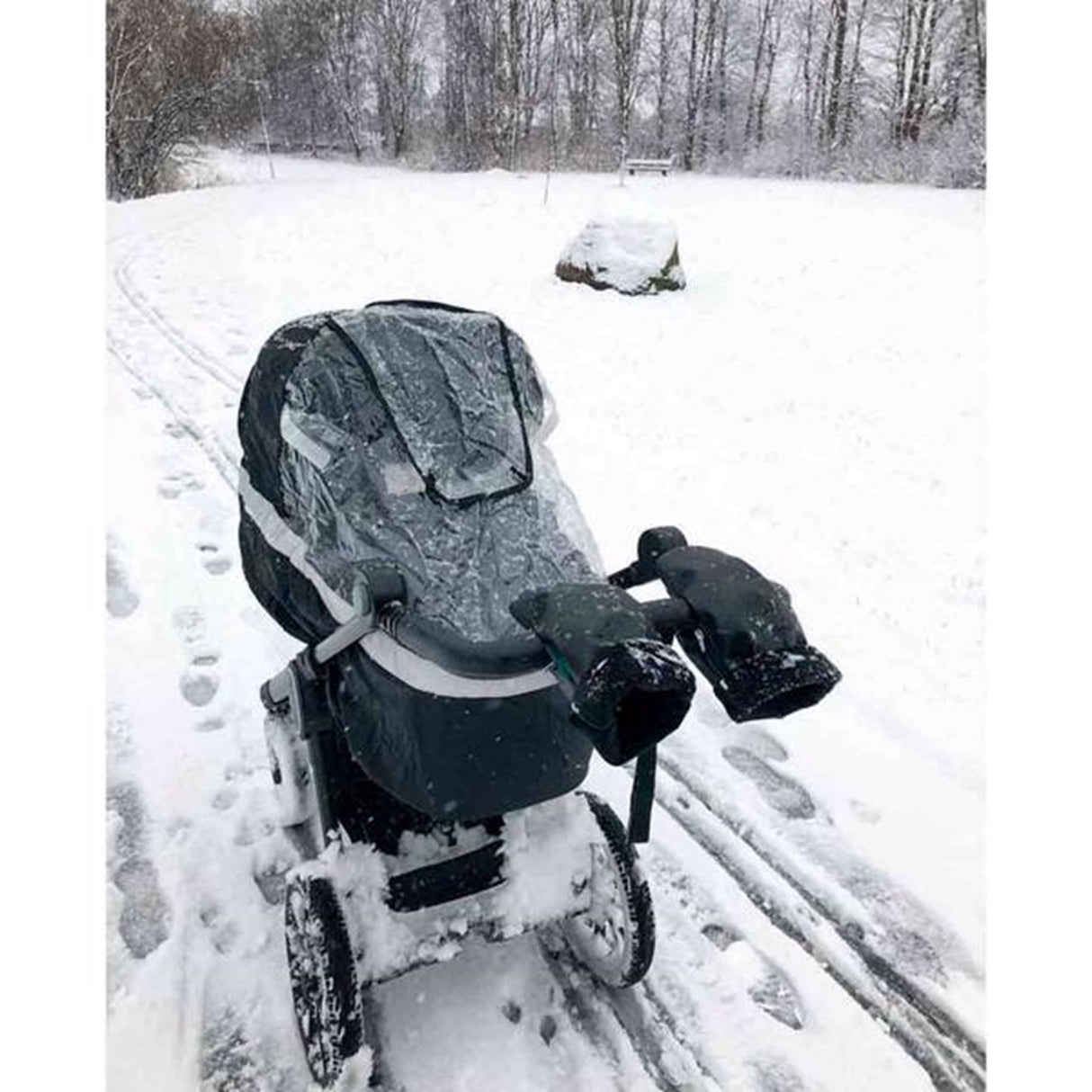 KongWalther Østerbro Barnevogn Hanske Faux Black Night