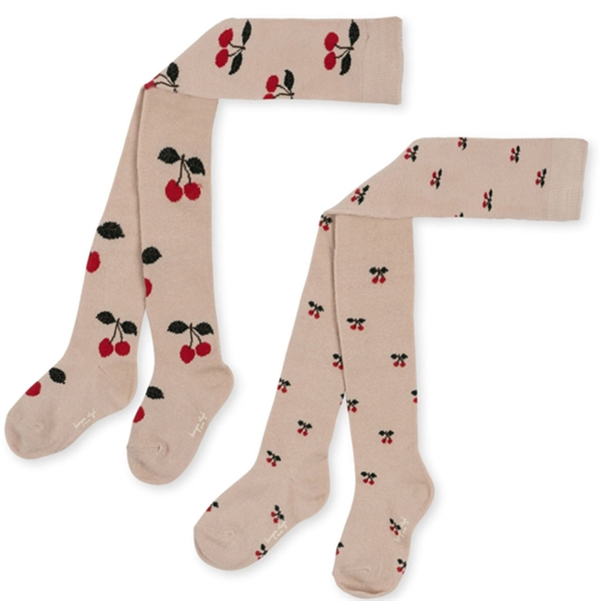 Konges Sløjd Jacquard Strømpebukse 2-pakning Big Cherry/Cherry