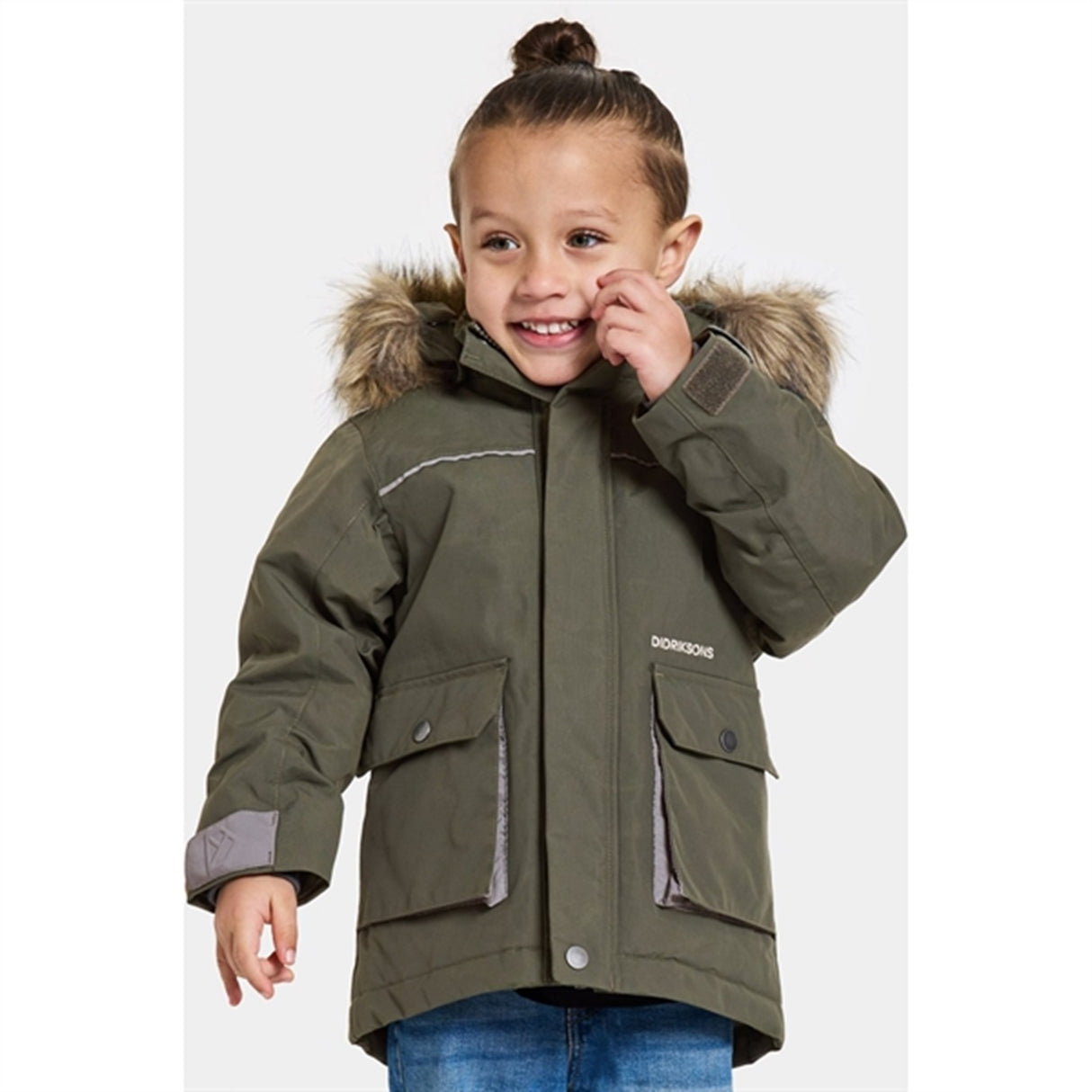 Didriksons Deep Green Kure Kids Parka Jakke