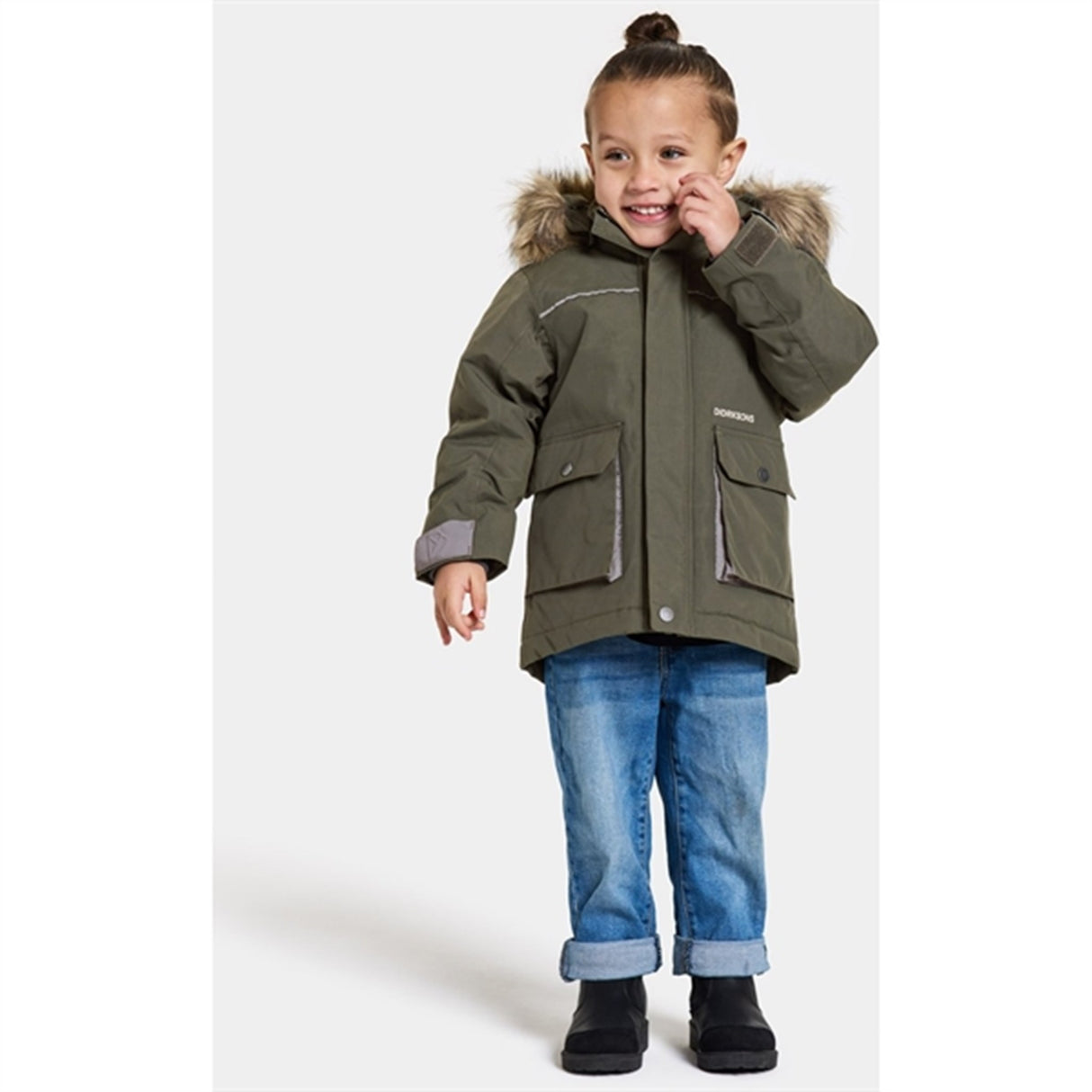 Didriksons Deep Green Kure Kids Parka Jakke