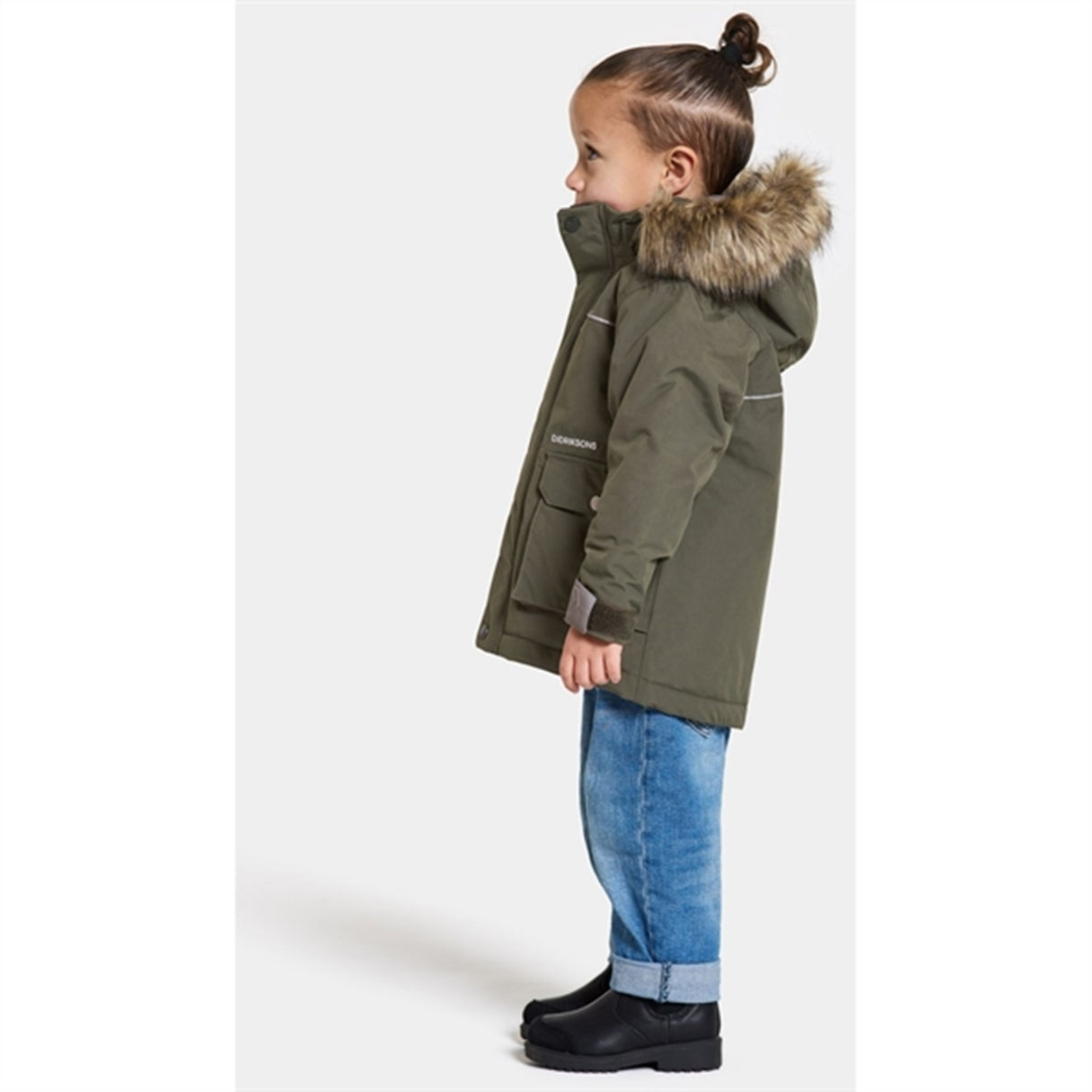 Didriksons Deep Green Kure Kids Parka Jakke