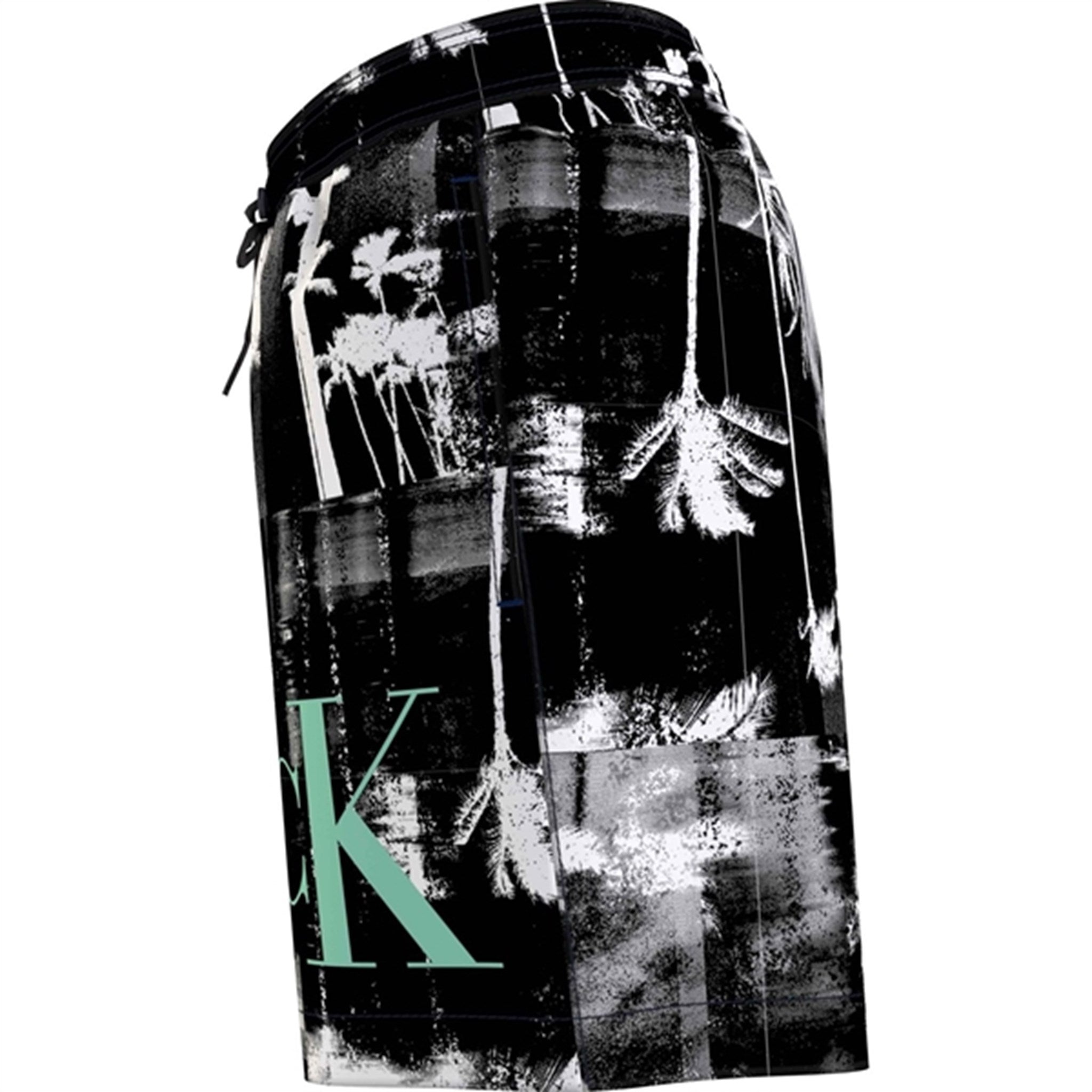 Calvin Klein Medium Drawstring Svømmeshorts Ck Palm Black Aop 4