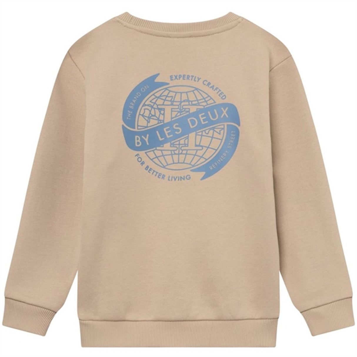 Les Deux Kids Light Desert Sand/Washed Denim Blue Globe Collegegenser