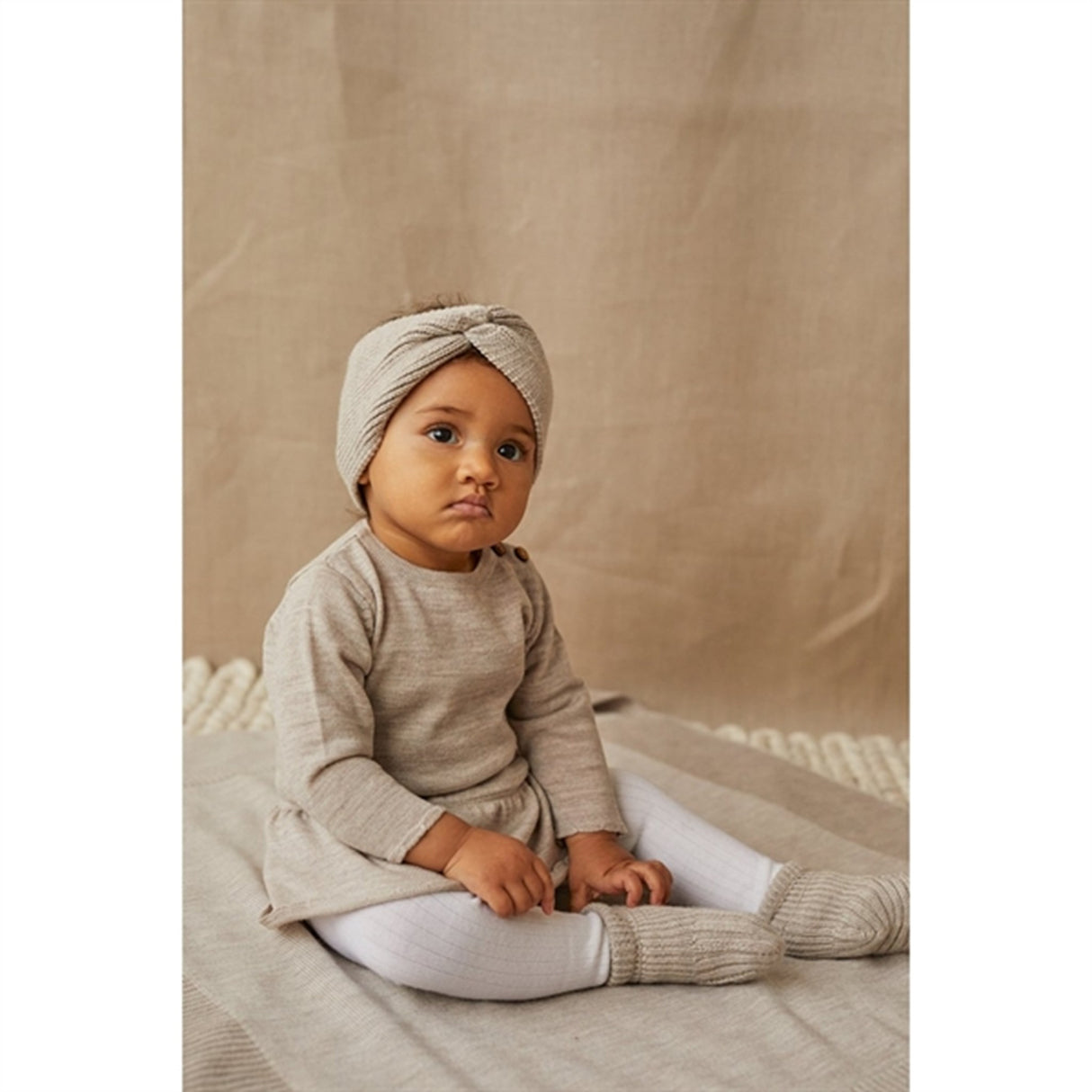 Lillelam Pannebånd Baby Natur Lys Beige