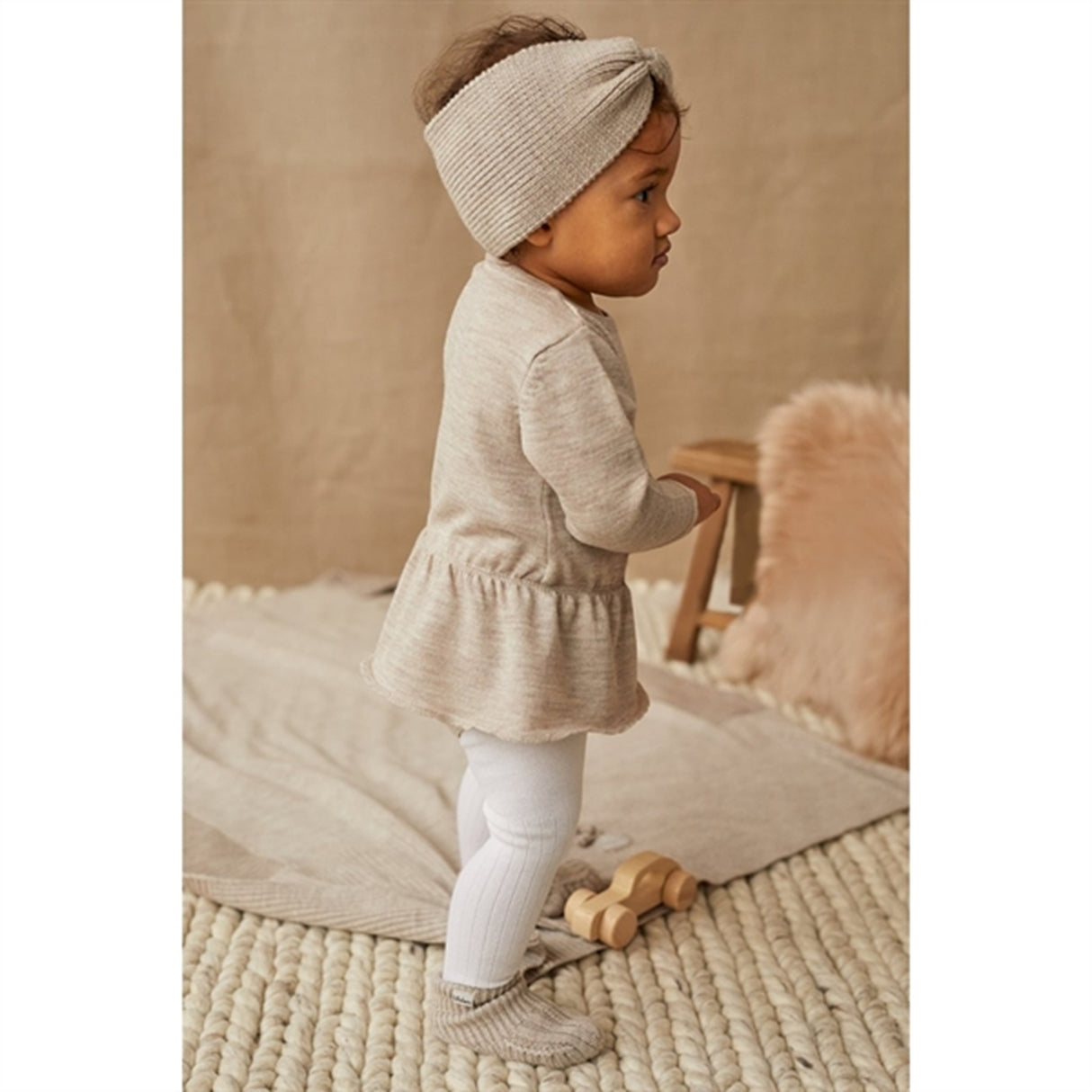 Lillelam Pannebånd Baby Natur Lys Beige