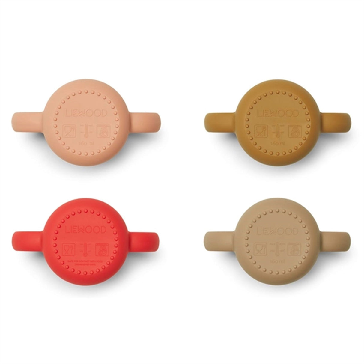 Liewood Gene Silicone Kop 4-Pak Apple Red/Tuscany Rose Mix