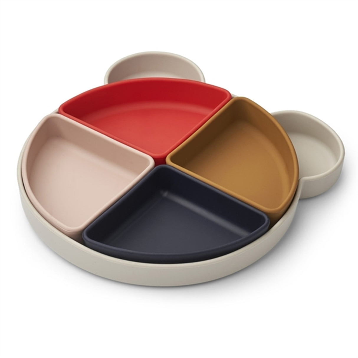 Liewood Arne Silikone Opdelt Tallerken MR Bear Sandy Multi Mix