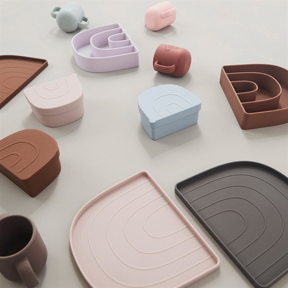 OYOY Rainbow Tallerken Og Skål Choko/Vanilla