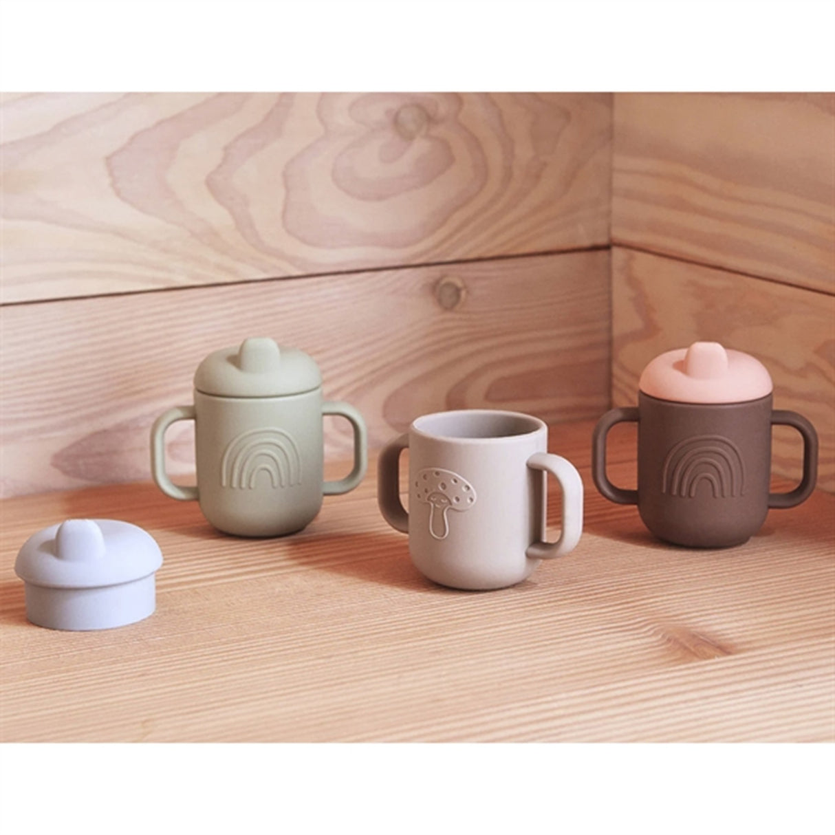 OYOY Kappu Låg 2-Pak Pale Mint/Dusty Blue