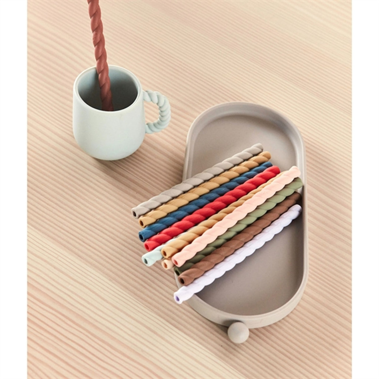 OYOY Mellow Silikone Sugerør 6-Pak Cherry Red / Vanilla