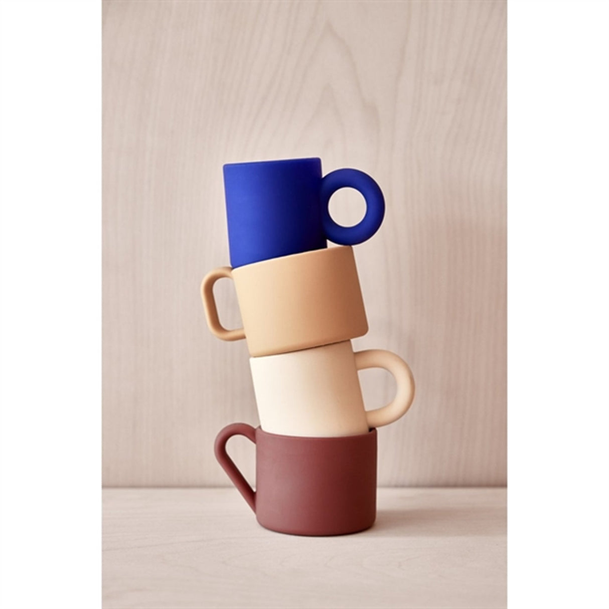 OYOY Nomu Kopp 2-pakning Optic Blue / Light Rubber