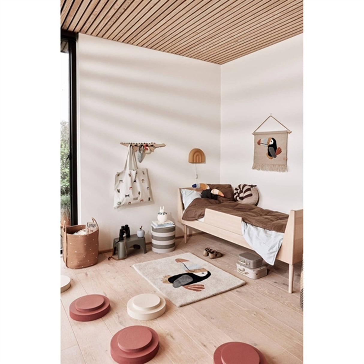 OYOY Mini Koffert Toucan & Stripe 2-pakning Clay