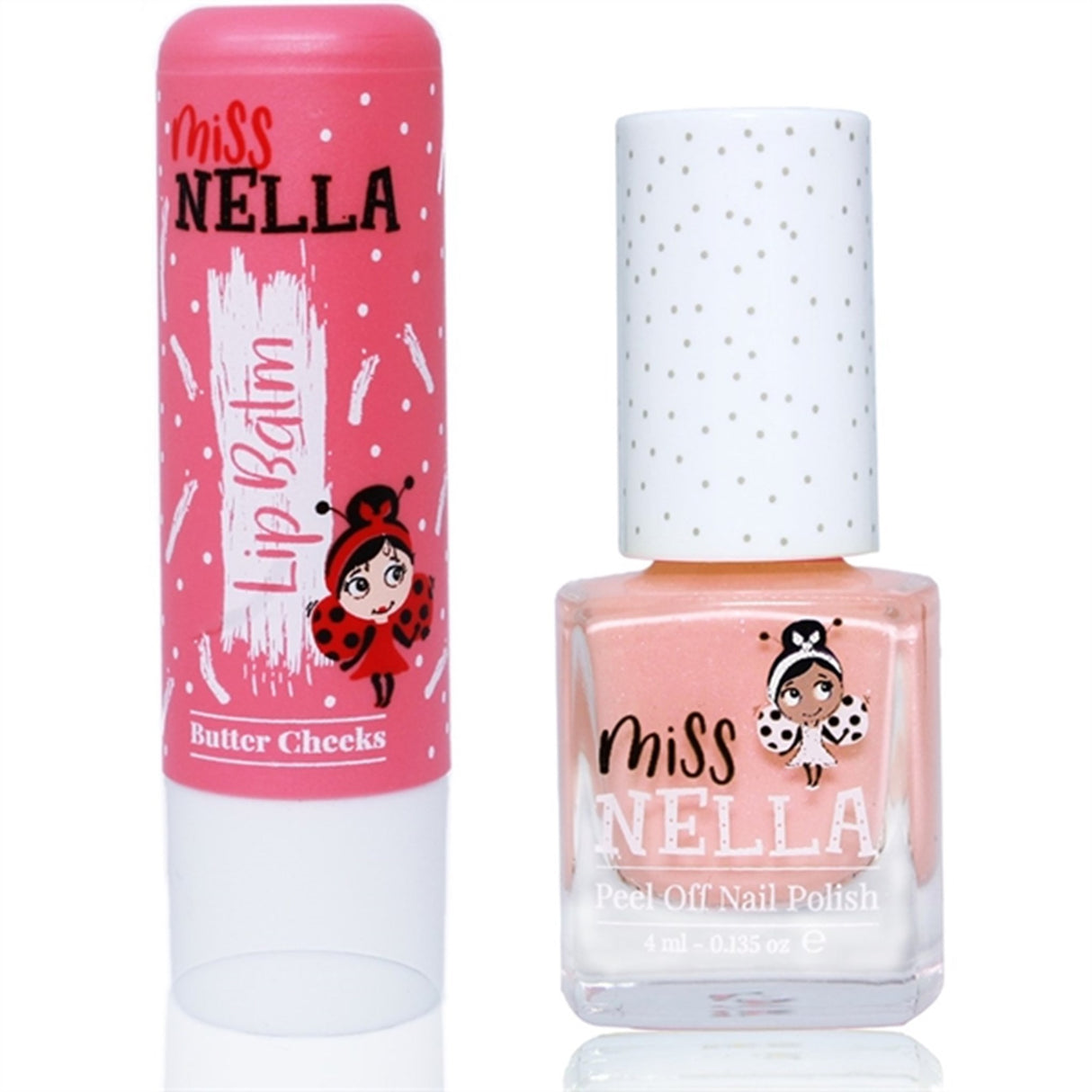 Miss Nella Lip Balm Butter Cheeks + Neglelakk Peach Slushie
