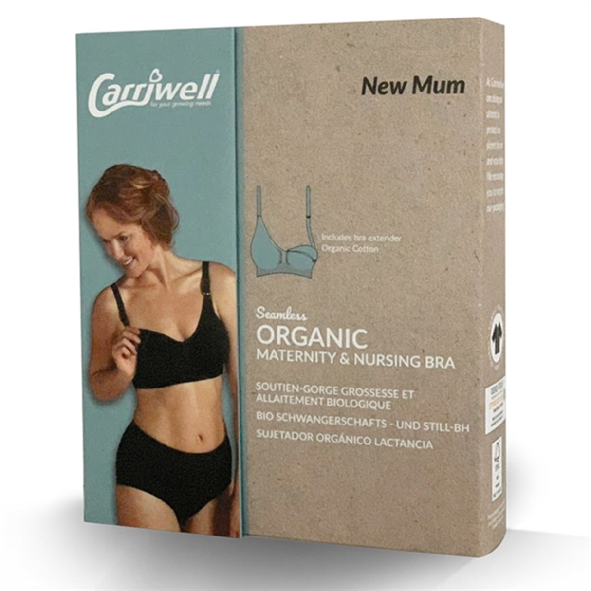 Carriwell Økologisk Graviditets- og Amme-BH Sort