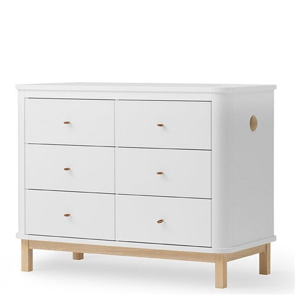 Oliver Furniture Wood Puslekommode m. 6 Skuffer Hvit/Eik 5