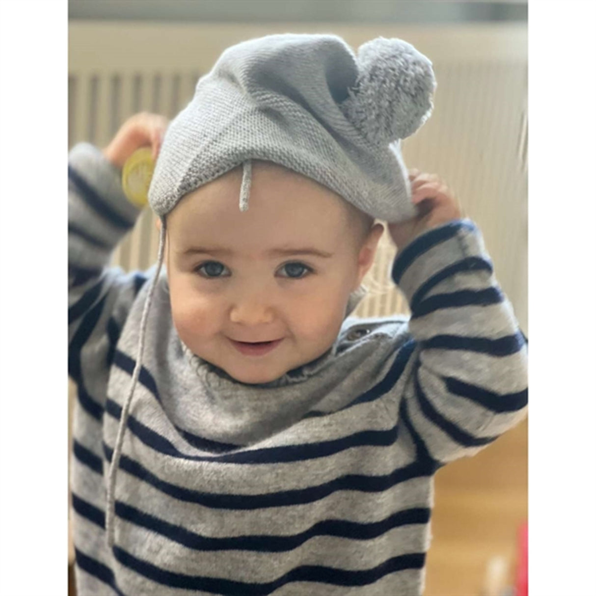 HOLMM Oxford Stripe Opal Cashmere Strikk Pullover