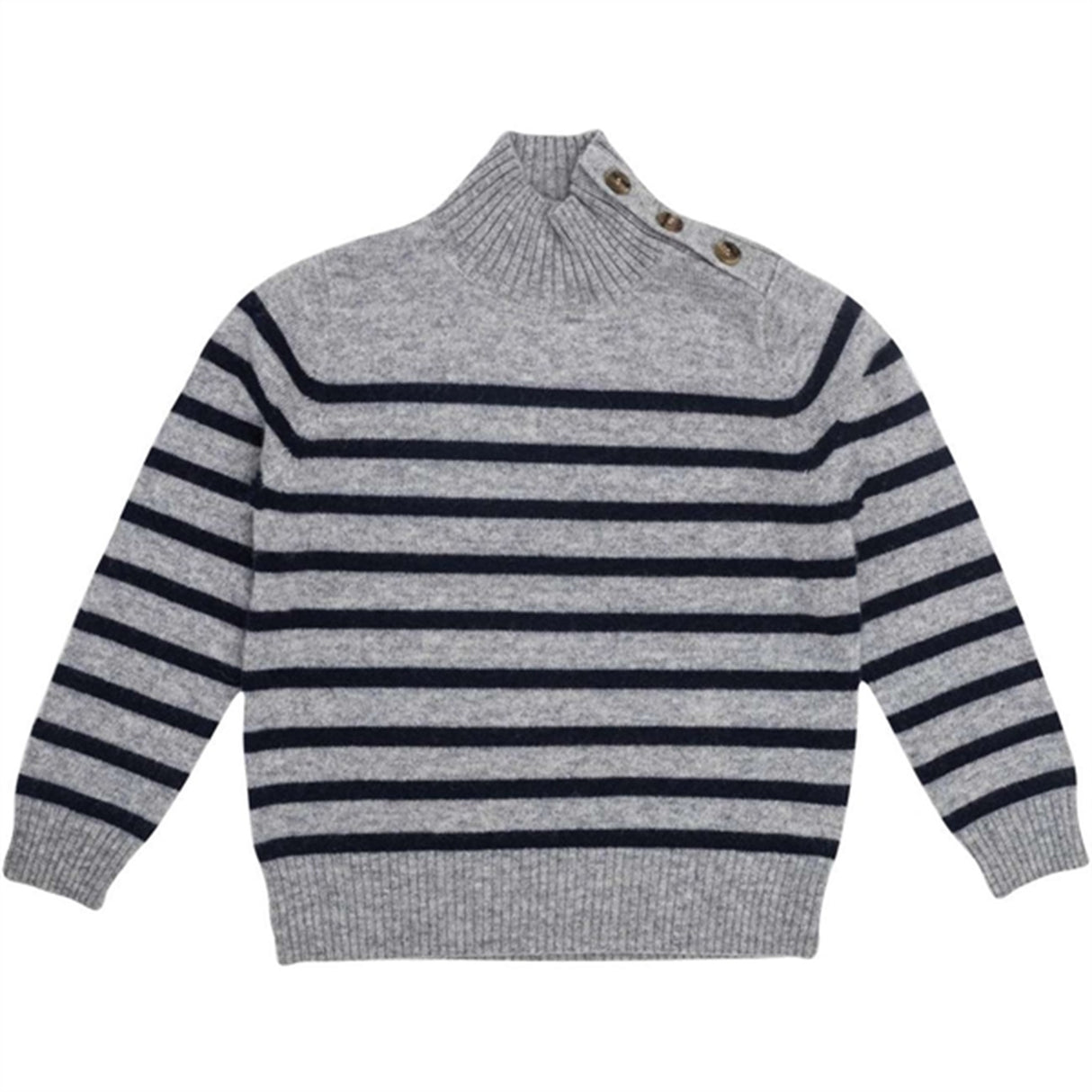 HOLMM Oxford Stripe Opal Cashmere Strikk Pullover