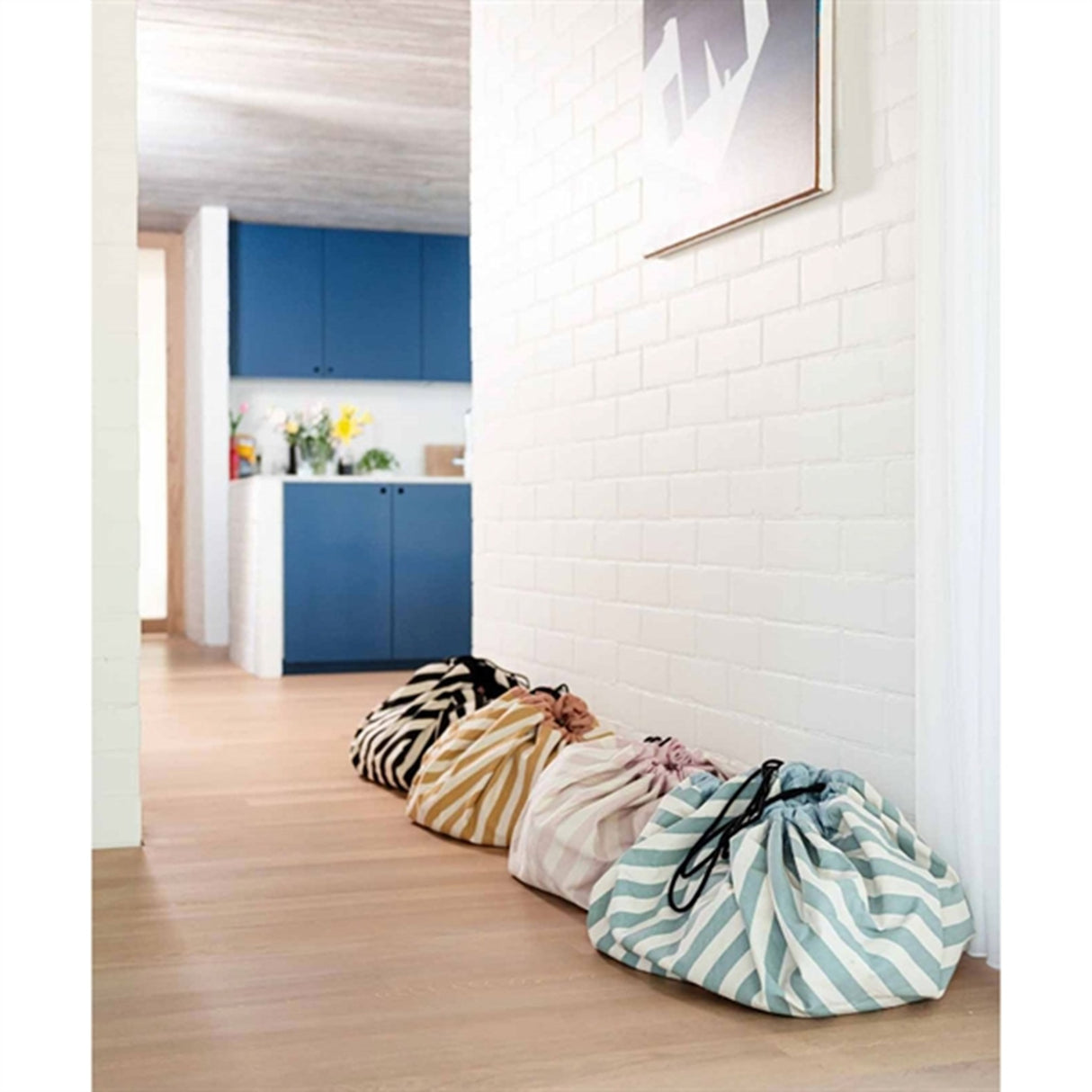 Play&Go 2-i-1 Leketeppe Stripes mustard