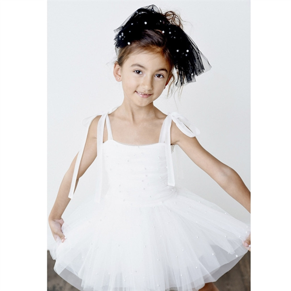 Dolly by Le Petit Tom Pearl Tulle Ballerinasko Kjole White