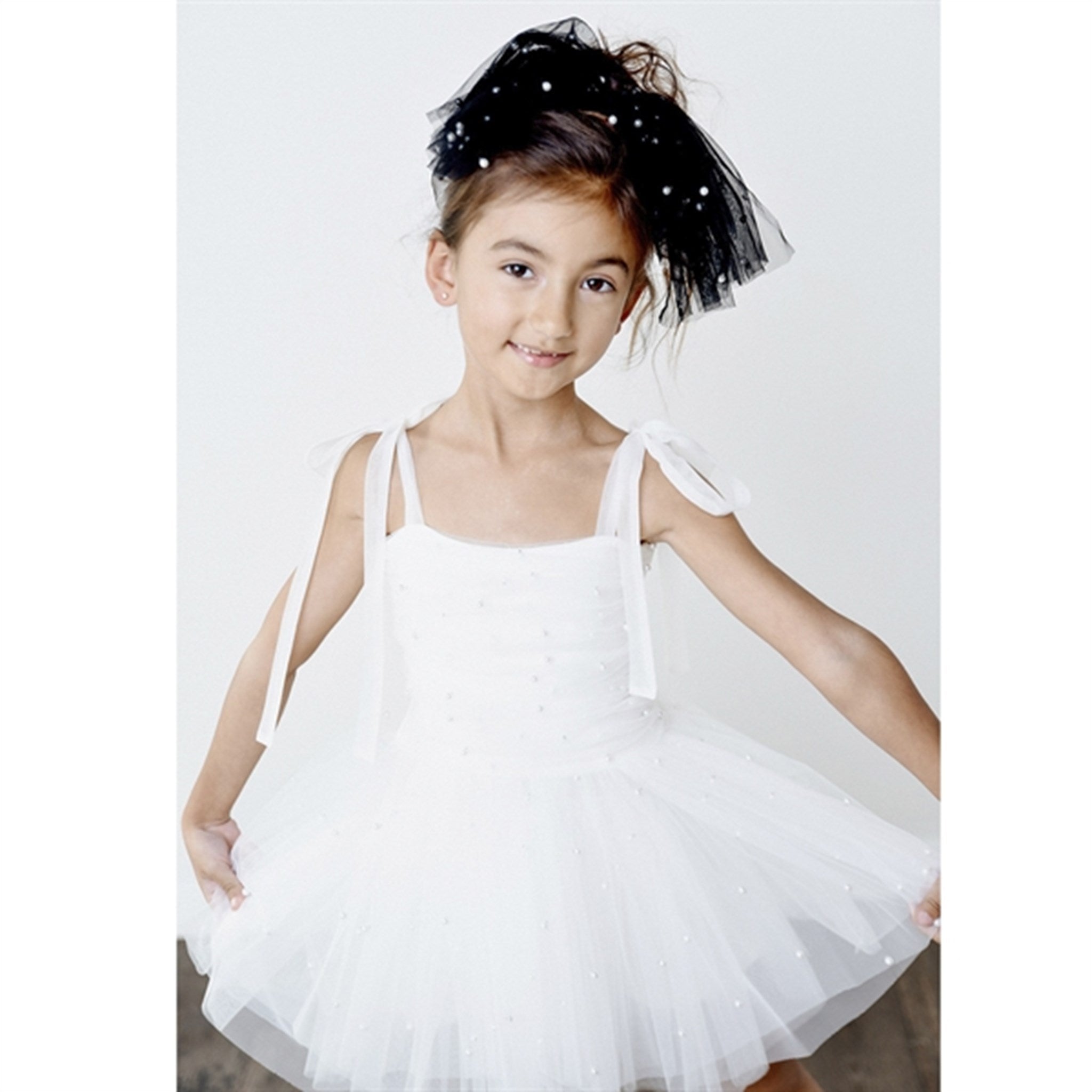 Dolly by Le Petit Tom Pearl Tulle Ballerinasko Kjole White 2