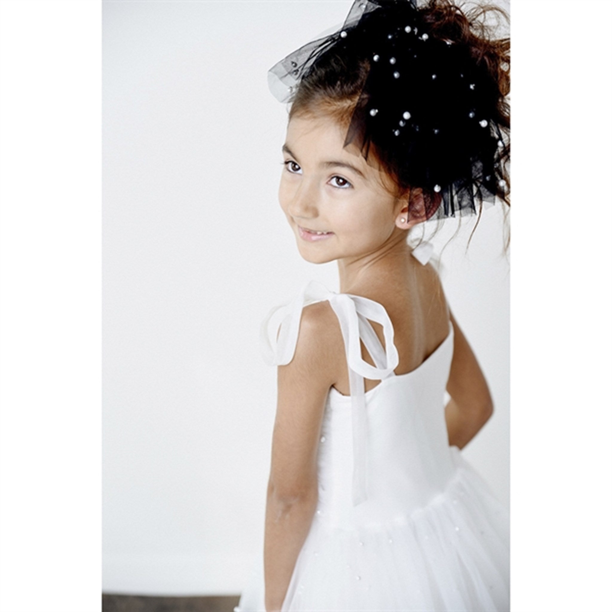 Dolly by Le Petit Tom Pearl Tulle Ballerinasko Kjole White 4