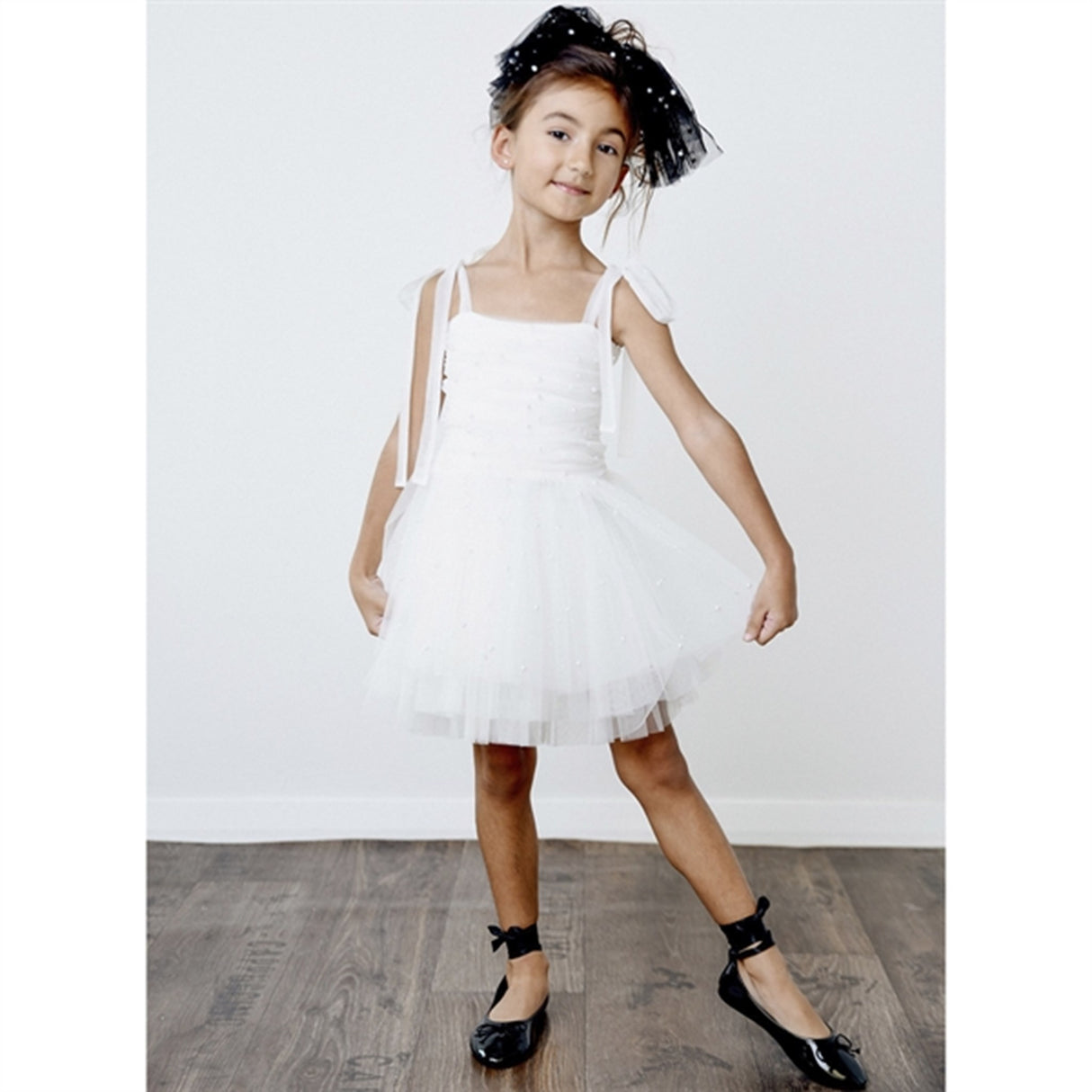 Dolly by Le Petit Tom Pearl Tulle Ballerinasko Kjole White