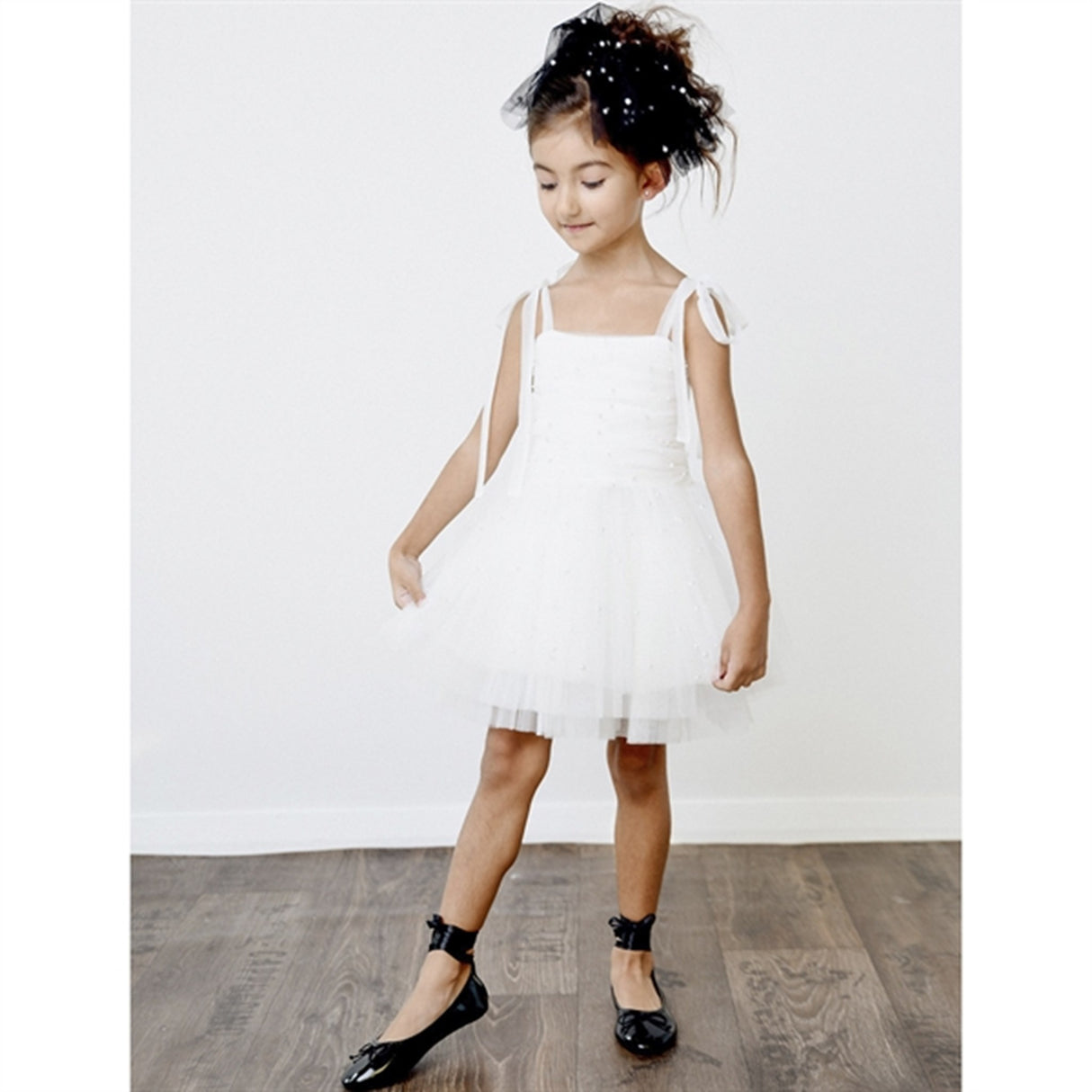 Dolly by Le Petit Tom Pearl Tulle Ballerinasko Kjole White