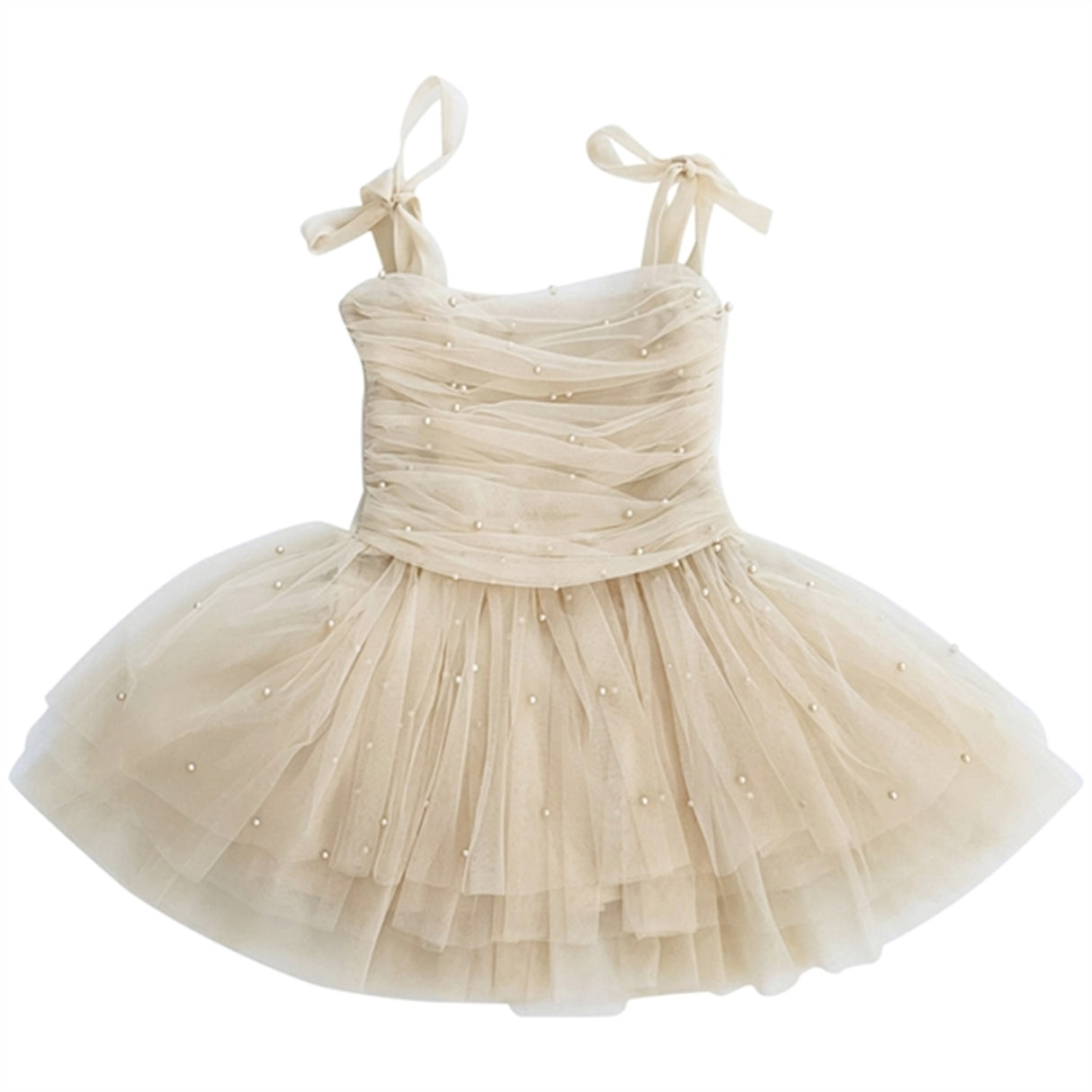 Dolly by Le Petit Tom Pearl Tulle Ballerinasko Kjole Cream