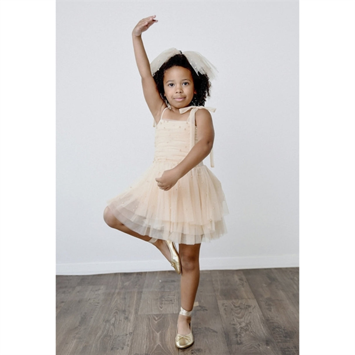 Dolly by Le Petit Tom Pearl Tulle Ballerinasko Kjole Cream