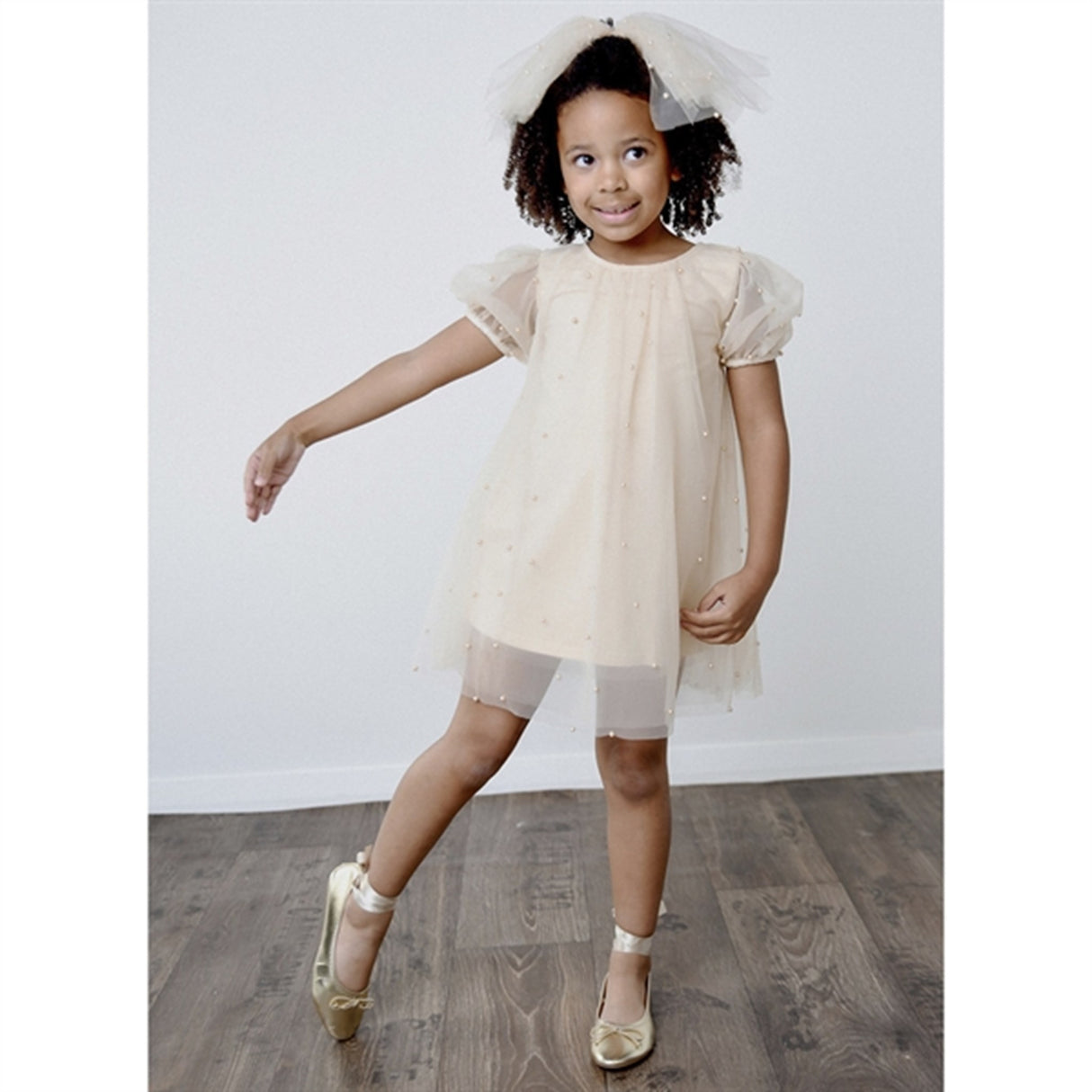 Dolly by Le Petit Tom Pearl Tulle Puff Aline Kjole Pearl