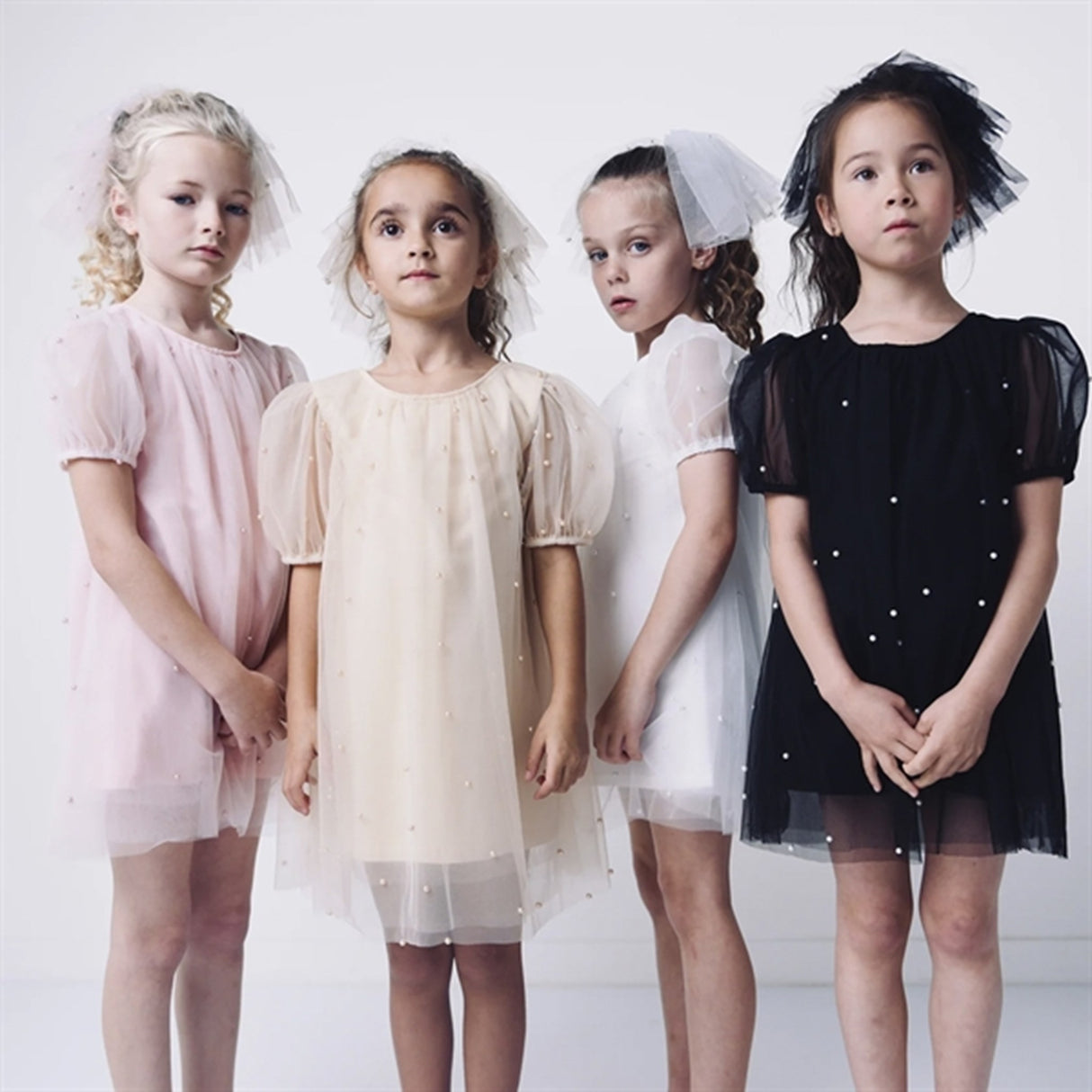 Dolly by Le Petit Tom Pearl Tulle Puff Aline Kjole Pink