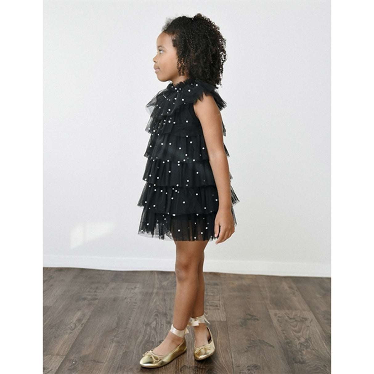 Dolly by Le Petit Tom Pearl Tutully Tiered Tulle Tuttu Kjole Black