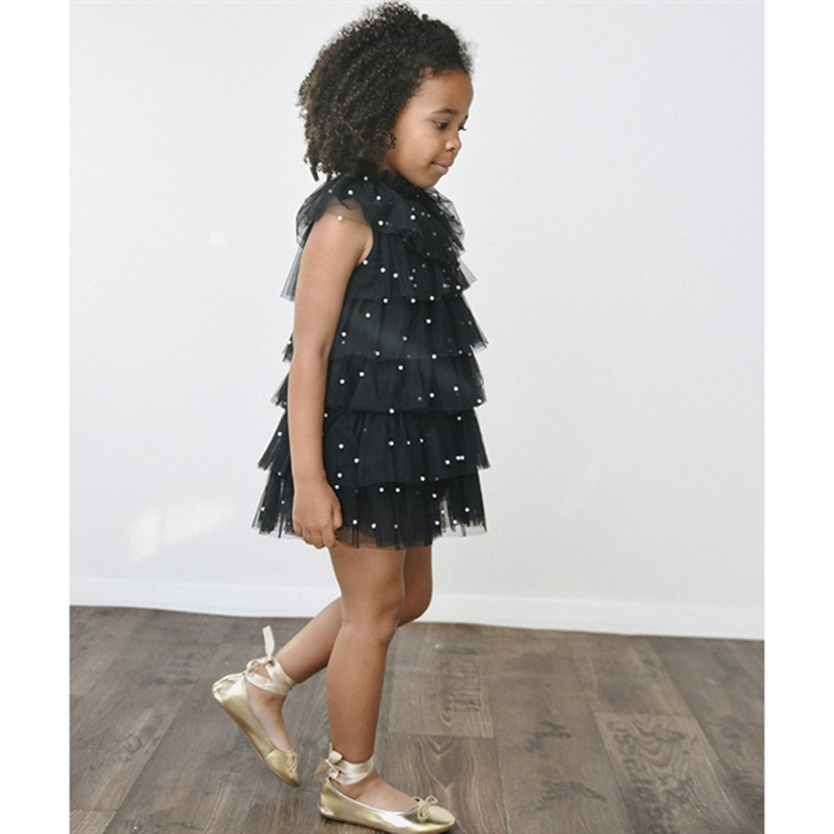 Dolly by Le Petit Tom Pearl Tutully Tiered Tulle Tuttu Kjole Black
