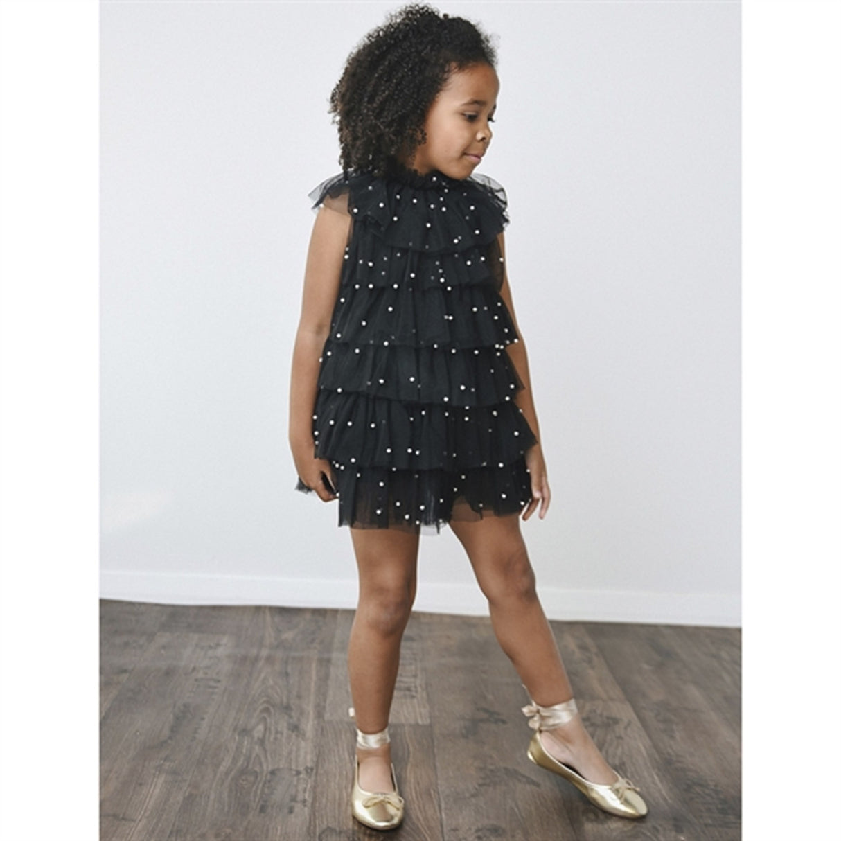 Dolly by Le Petit Tom Pearl Tutully Tiered Tulle Tuttu Kjole Black