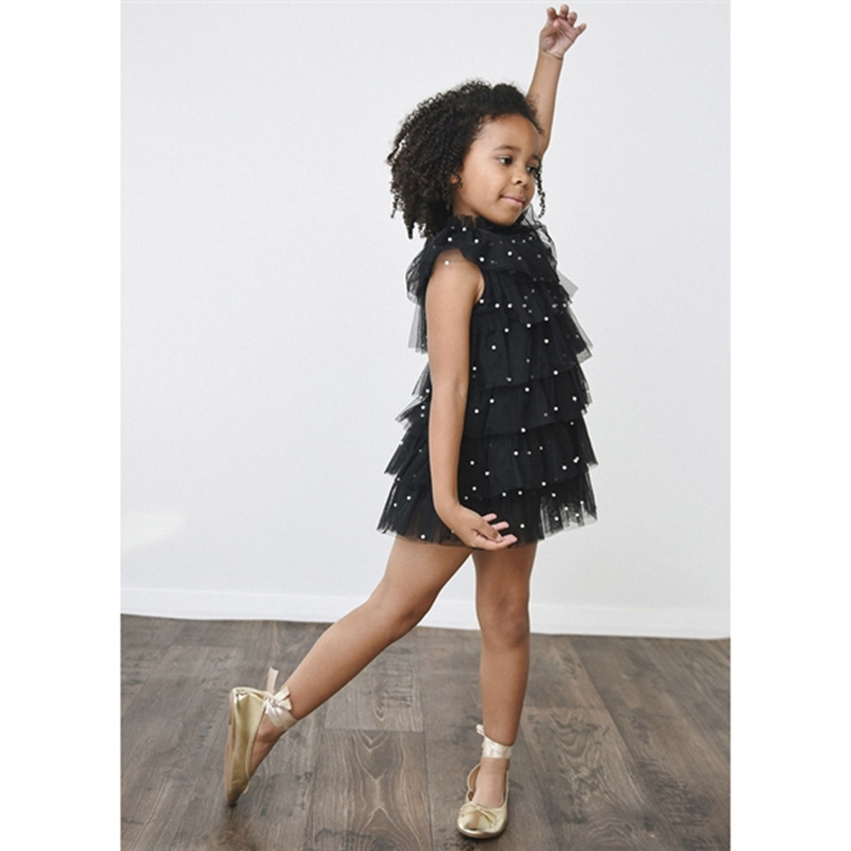 Dolly by Le Petit Tom Pearl Tutully Tiered Tulle Tuttu Kjole Black
