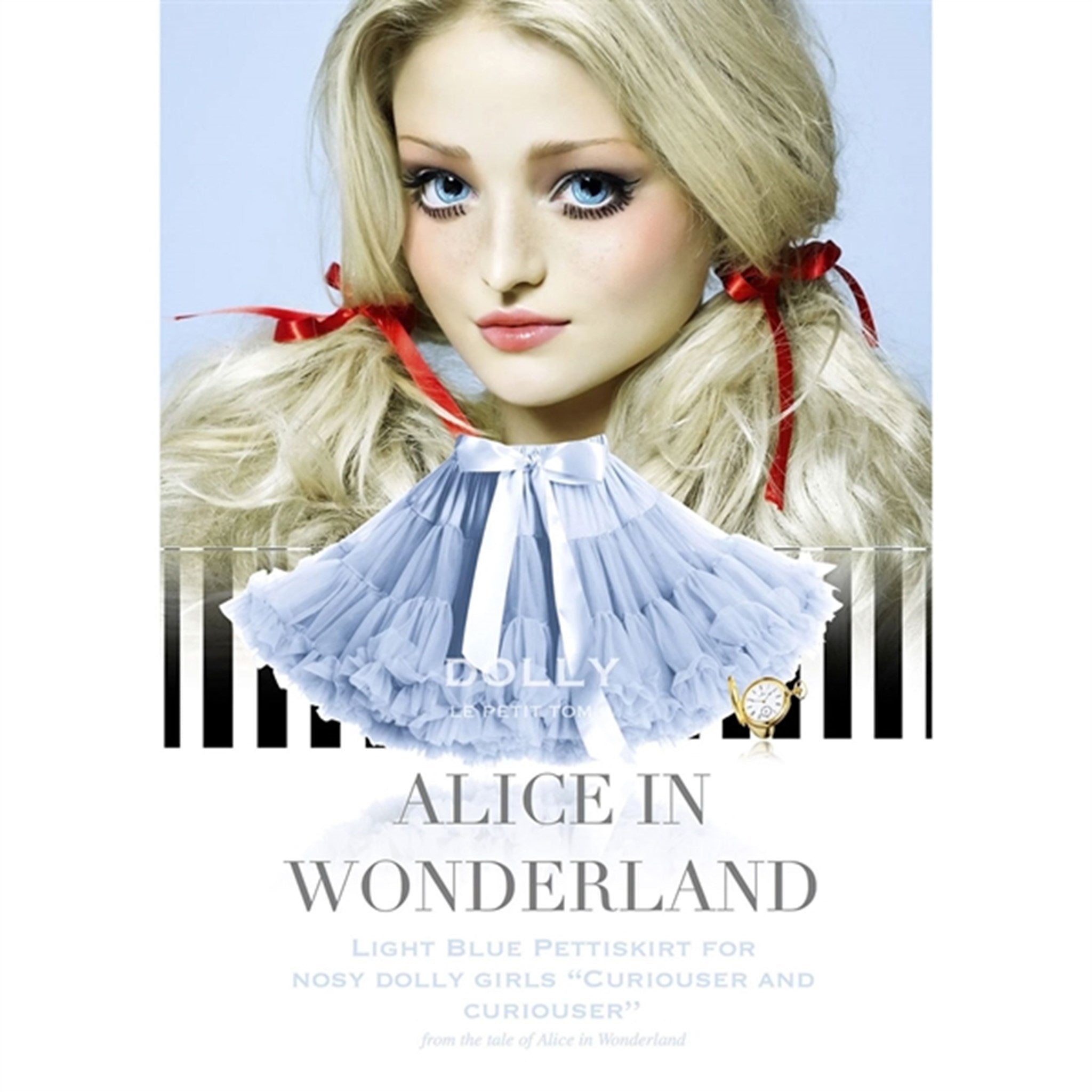 Dolly By Le Petit Tom Pettiskirt Alice In Wonderland Skjørt Light Blue 2