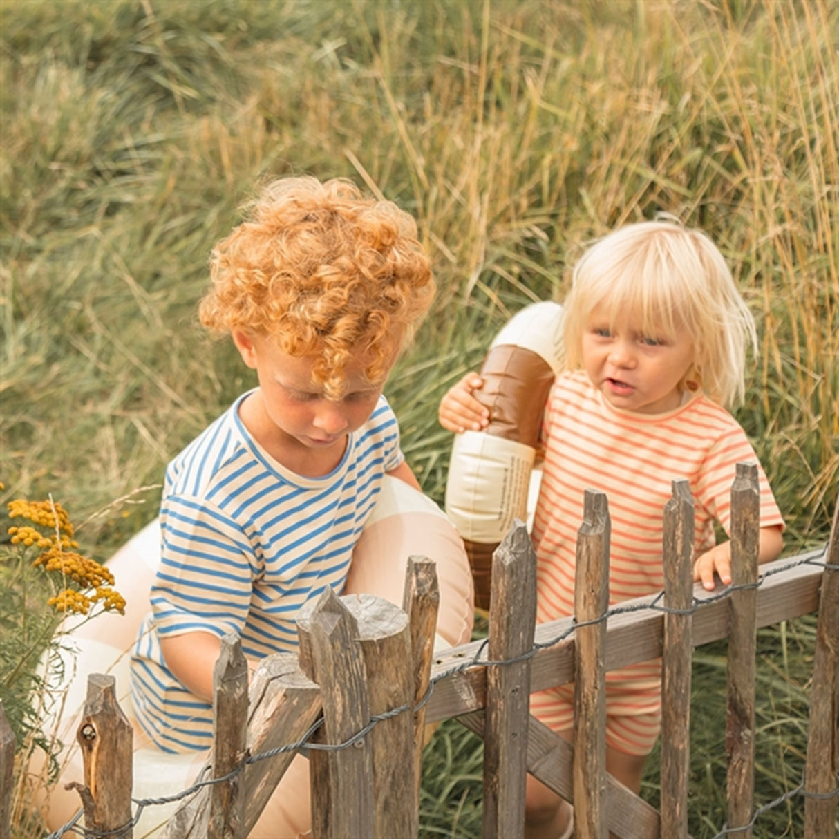 Petit Piao Dark Peach Striped T-shirt Baggy 3