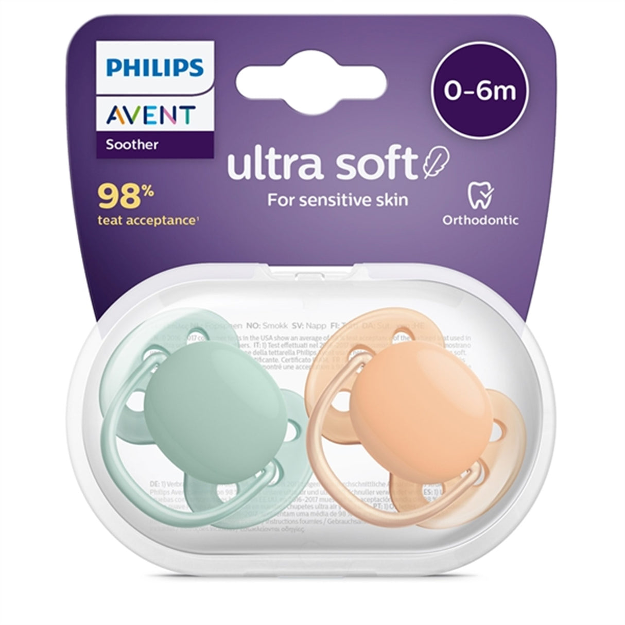 Philips Avent Ultra Soft Smokker 0-6 mdr 2-pak