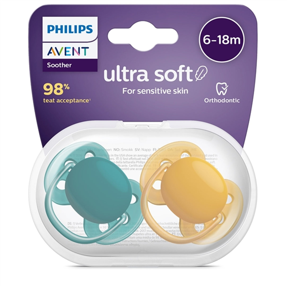 Philips Avent Ultra Soft Smokker 6-18 mdr 2-pak