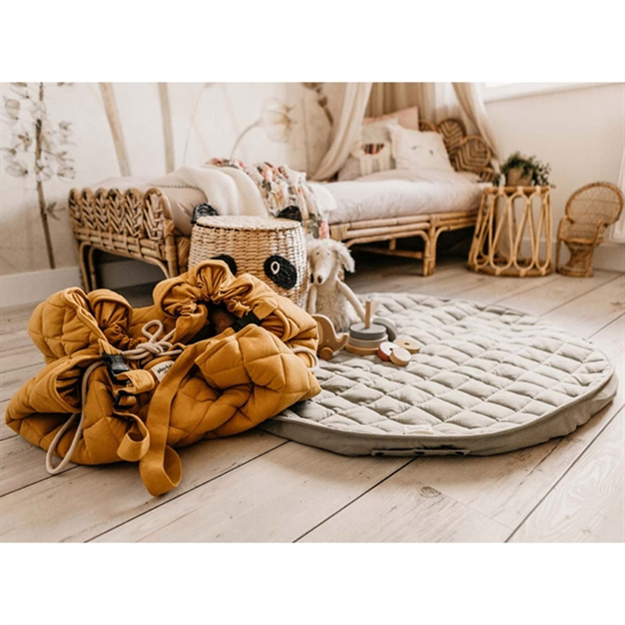 Play&Go 2-i-1 Leketeppe Soft Organic Meadow Green